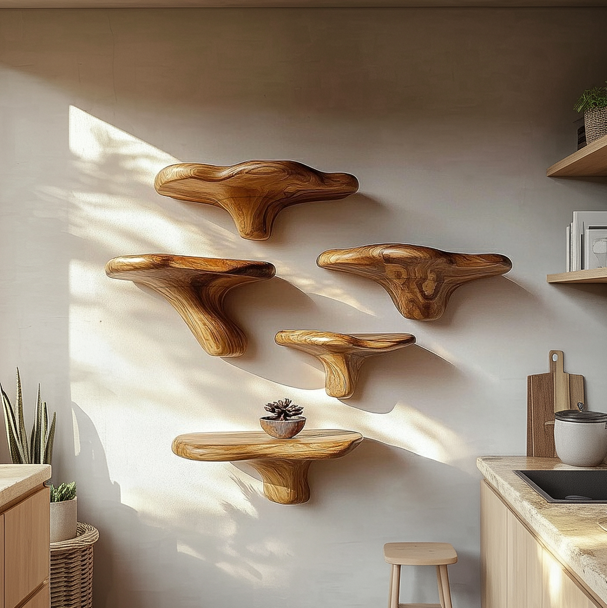 Modern Decorative Mushroom Shelf Living Room Or Kitchen SINLSAFL466