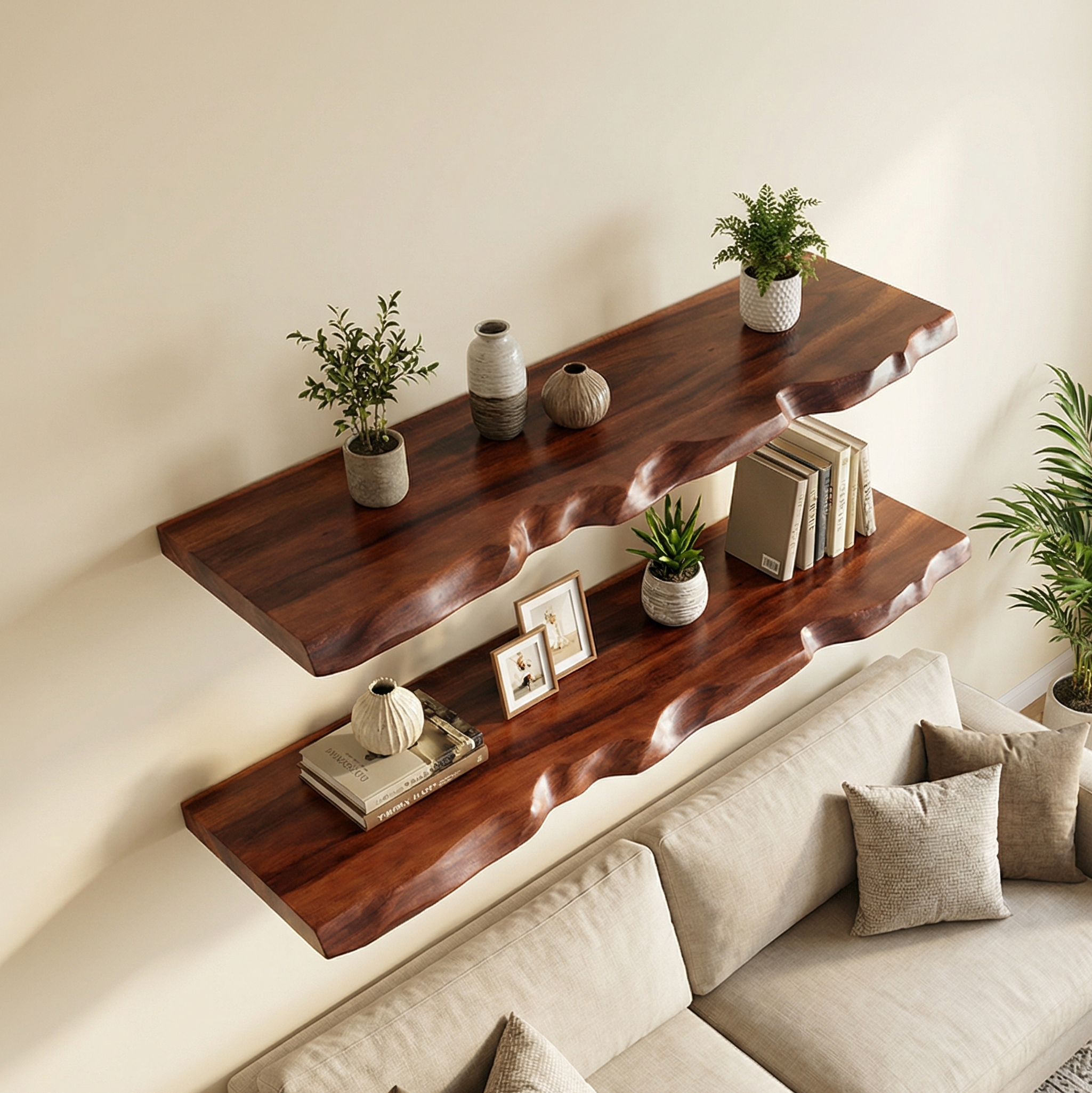 Modern Wooden Floating Shelf For Living Room Wall Display And Home Decor SINLSAFL512