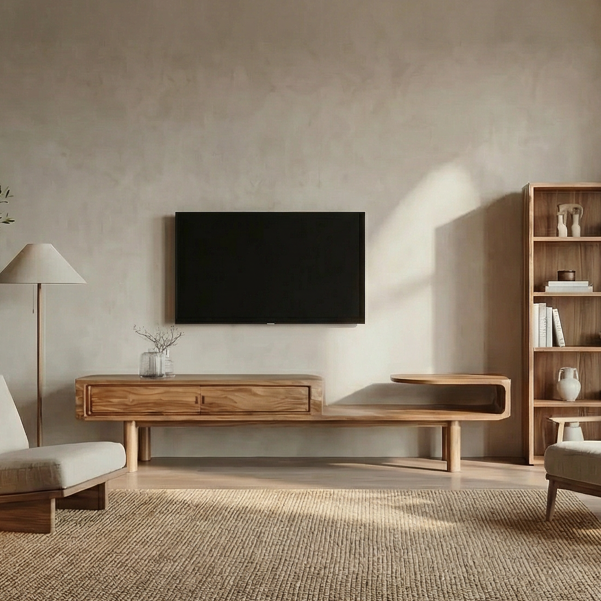 Modern Sculptural TV Console For Living Room And Media Wall SINLSASC502