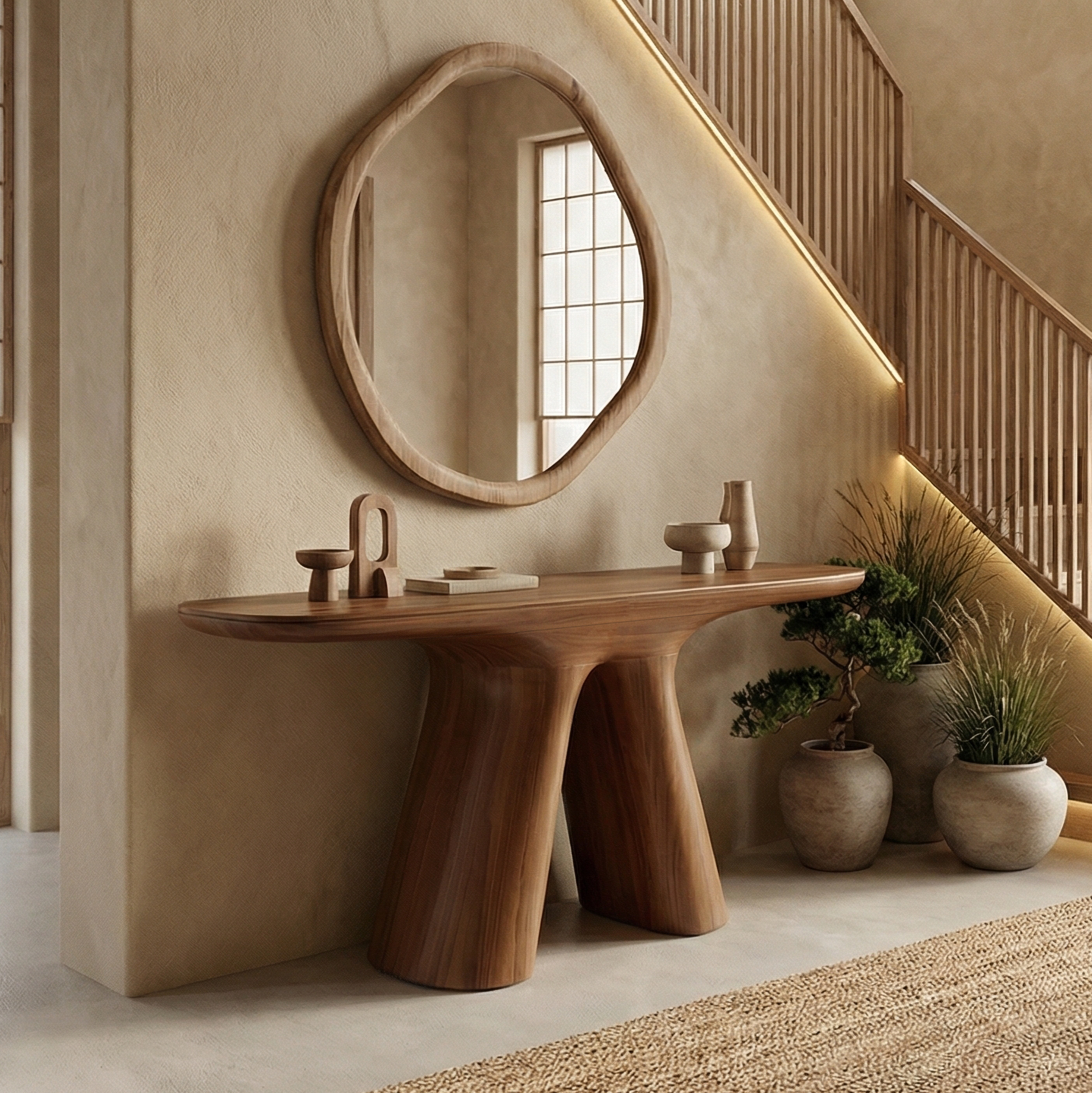 Natural Rustic Console Table Solid Wood Entryway Living Room Hallway SINLSACS523