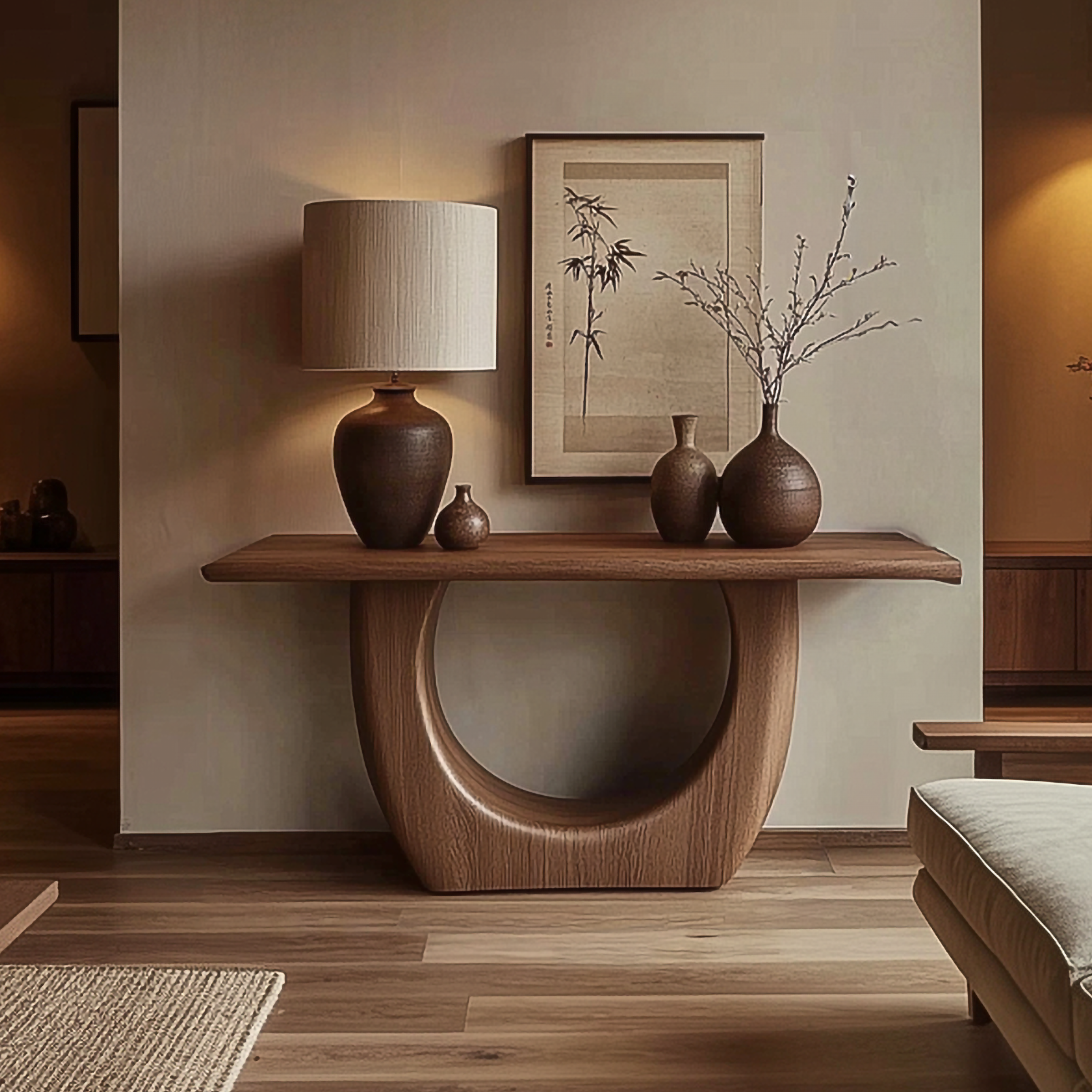 Sculptural Modern Console Table Living Room And Entryway SINLSACS429