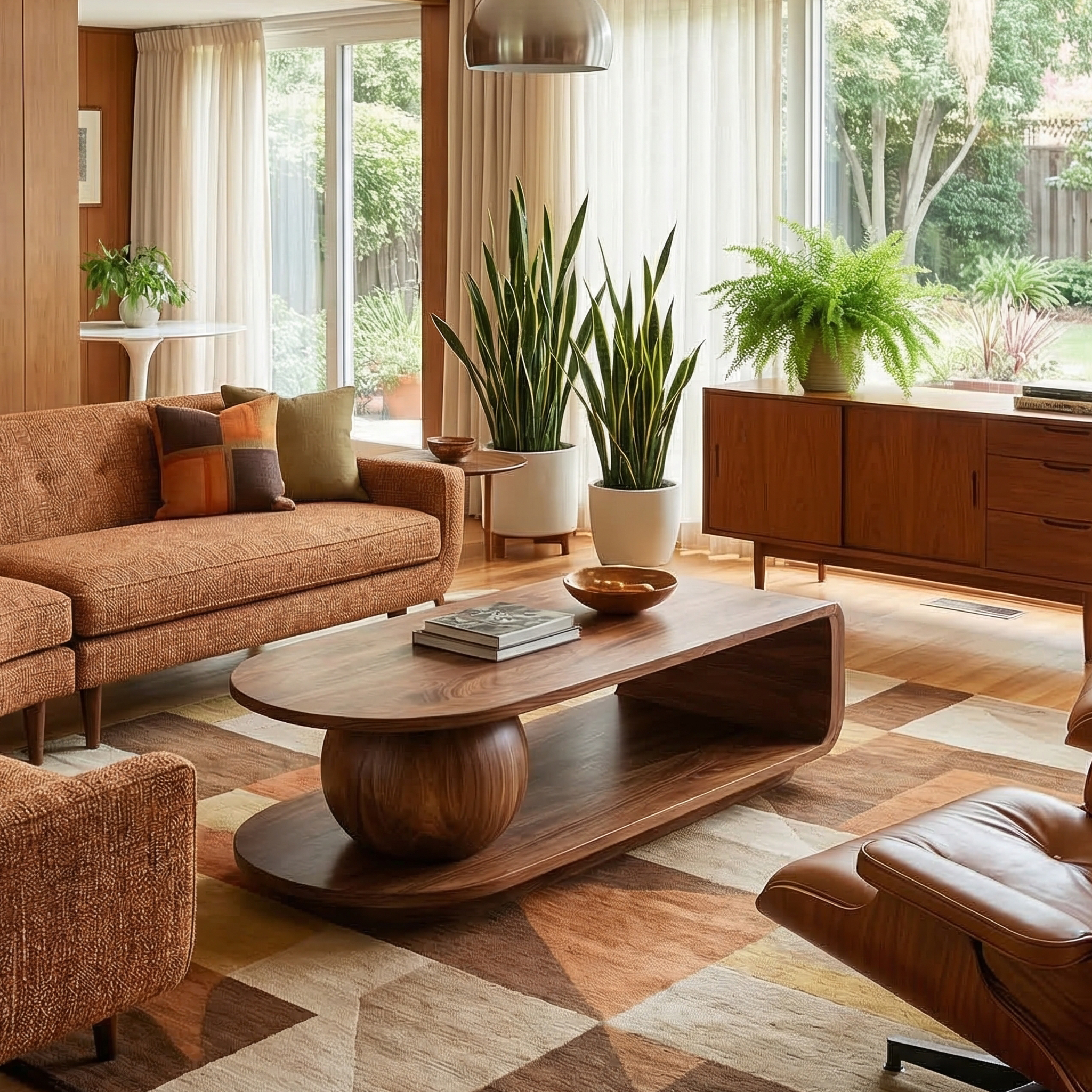 Mid Century Oval Coffee Table For Living Room SINLSACF333