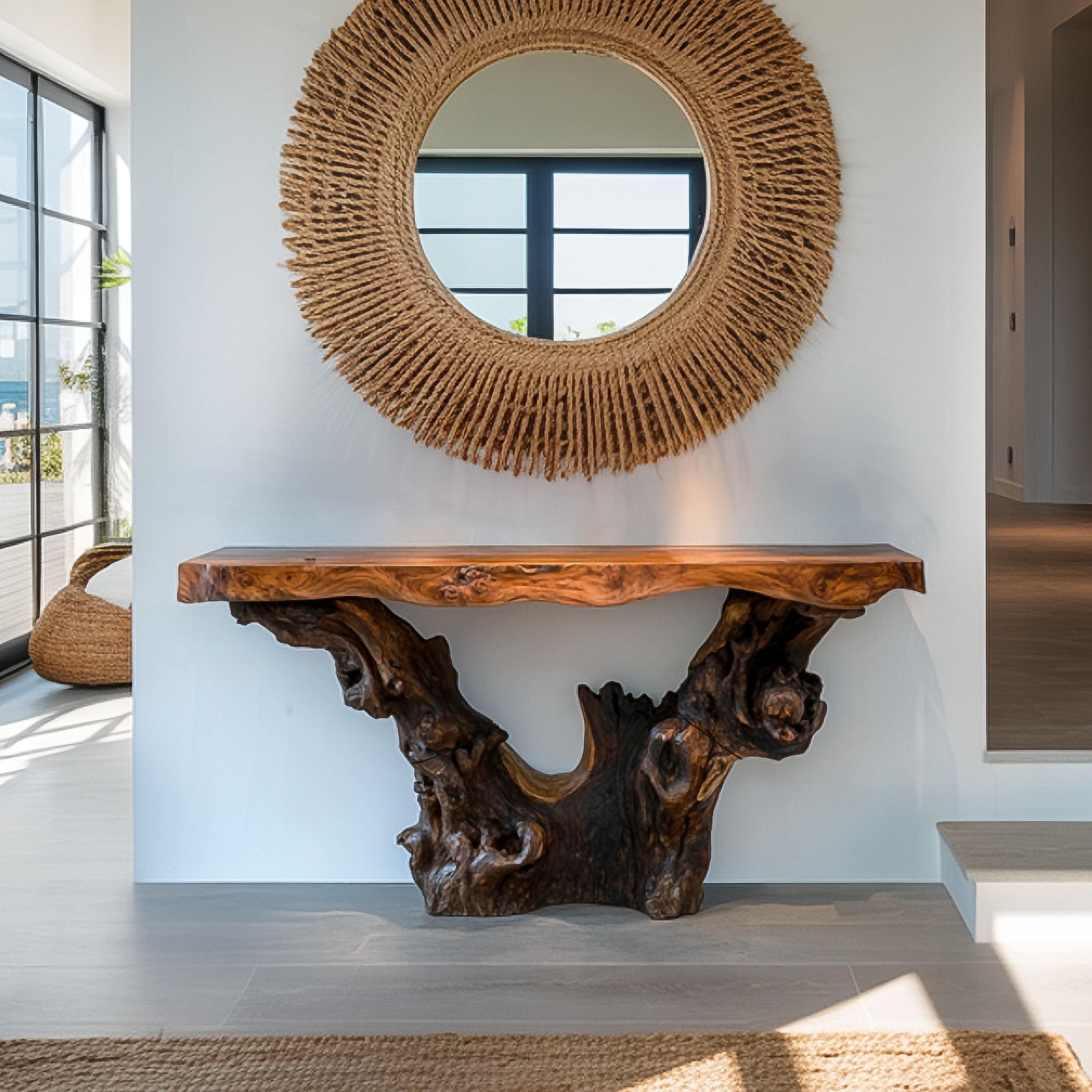 Mid Century Modern Console Table Curved Base Studio SINLSACS381