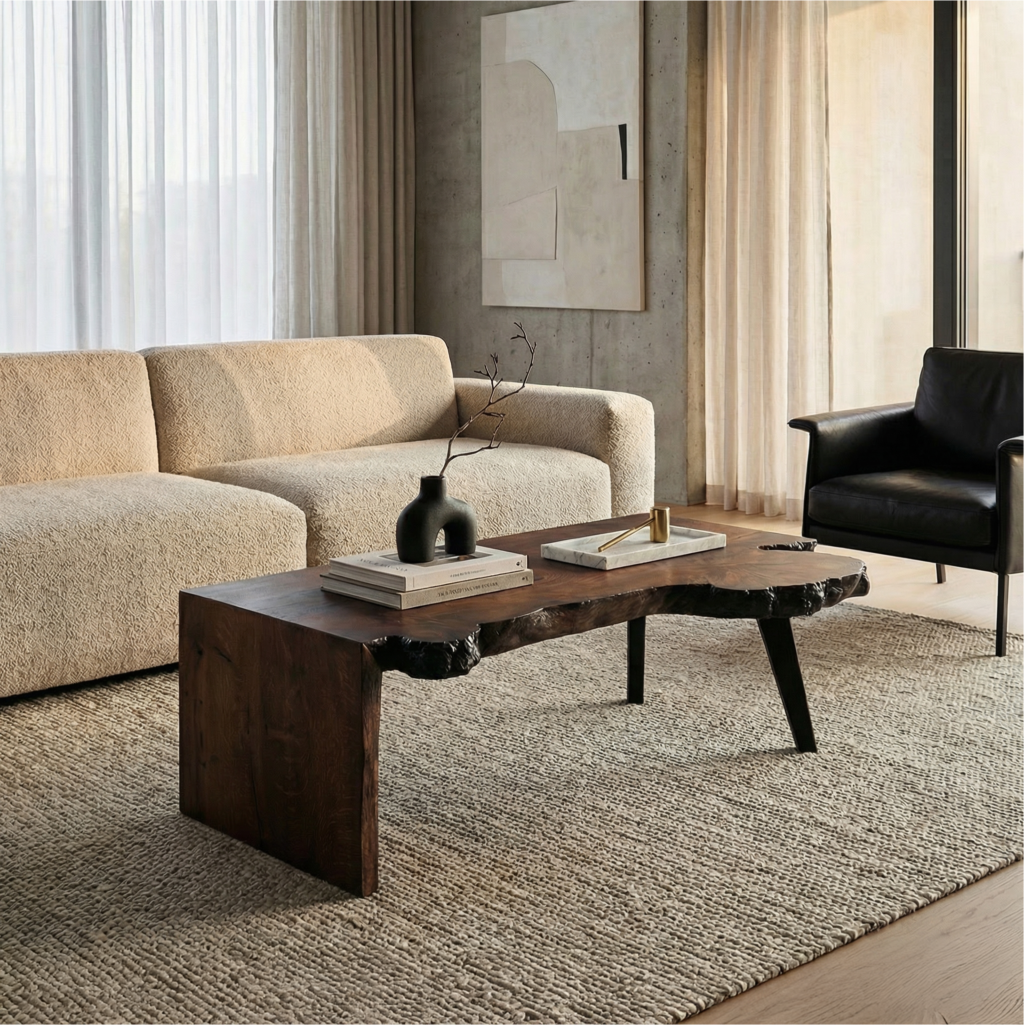 Modern Solid Wood Coffee Table For Living Room SINLSACF348