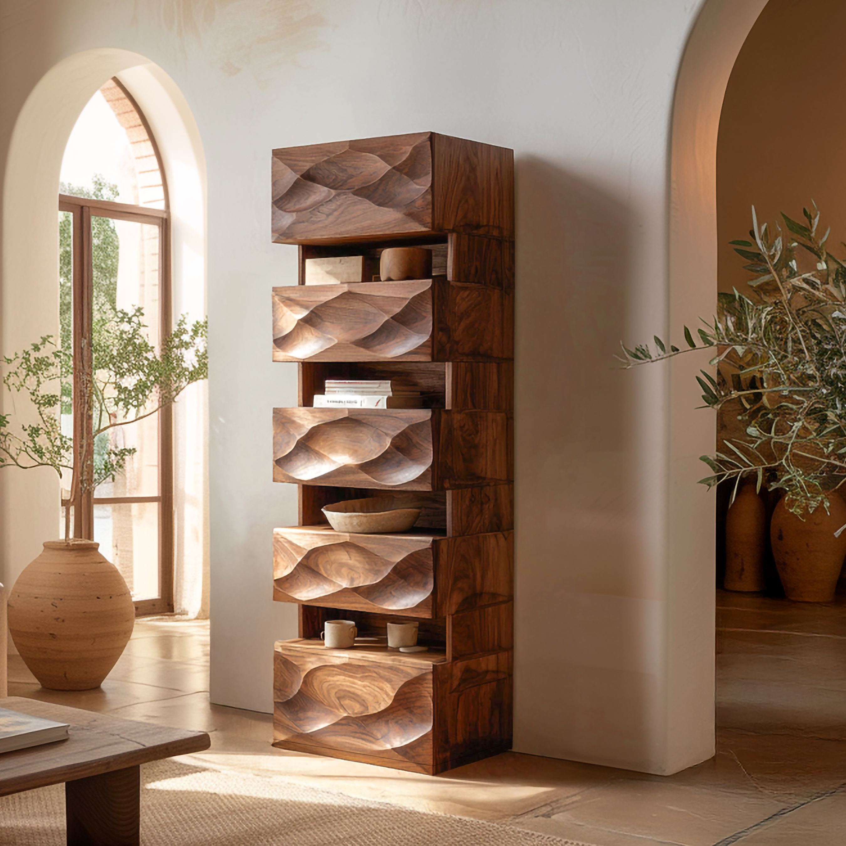 Organic Modern Accent Storage Cabinet For Living Room And Entryway SINLSASC439