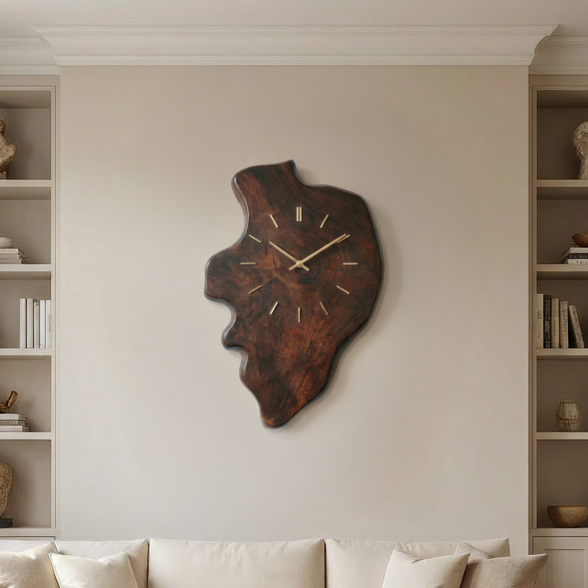 Handcrafted Live Edge Wood Wall Clock Living Room Wall SINLSACK021
