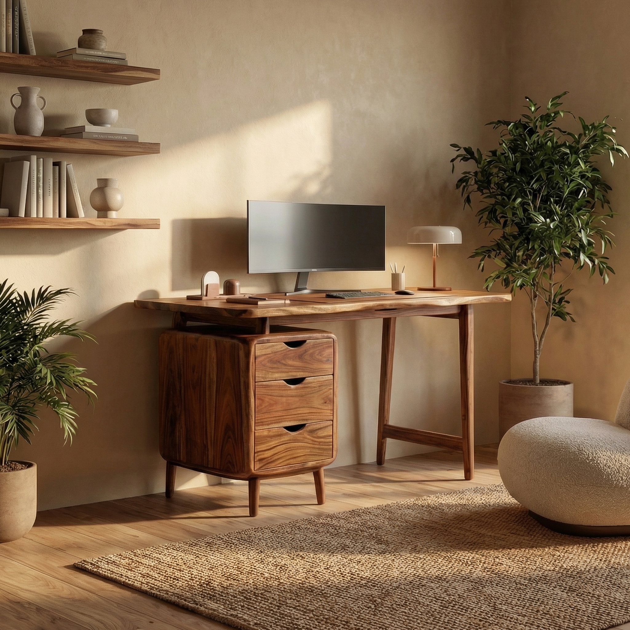 Mid Century Storage Desk For Bedroom And Home Office SINLSADK098