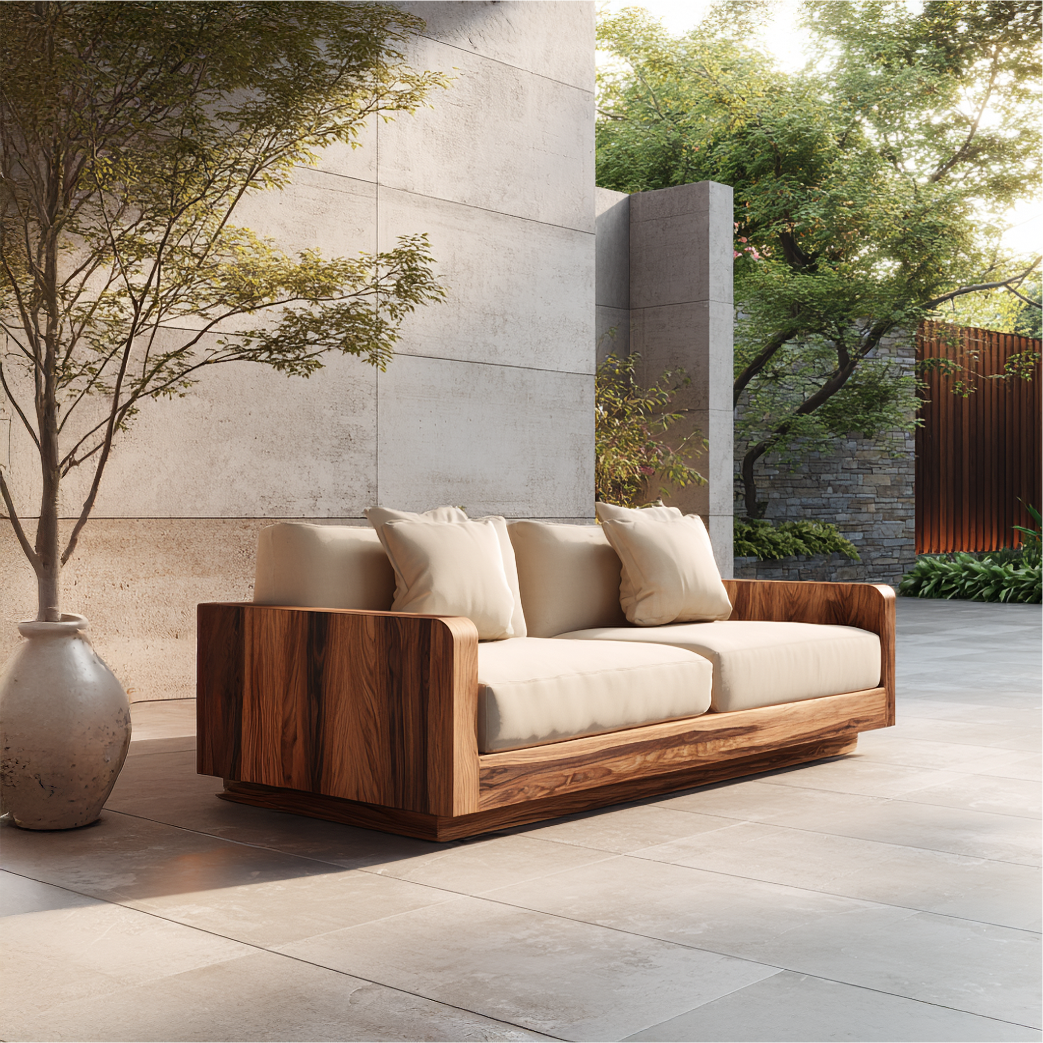 Minimal Structured Sofa Frame Solid Wood Box Form Living Room And Lounge SINLSASF004