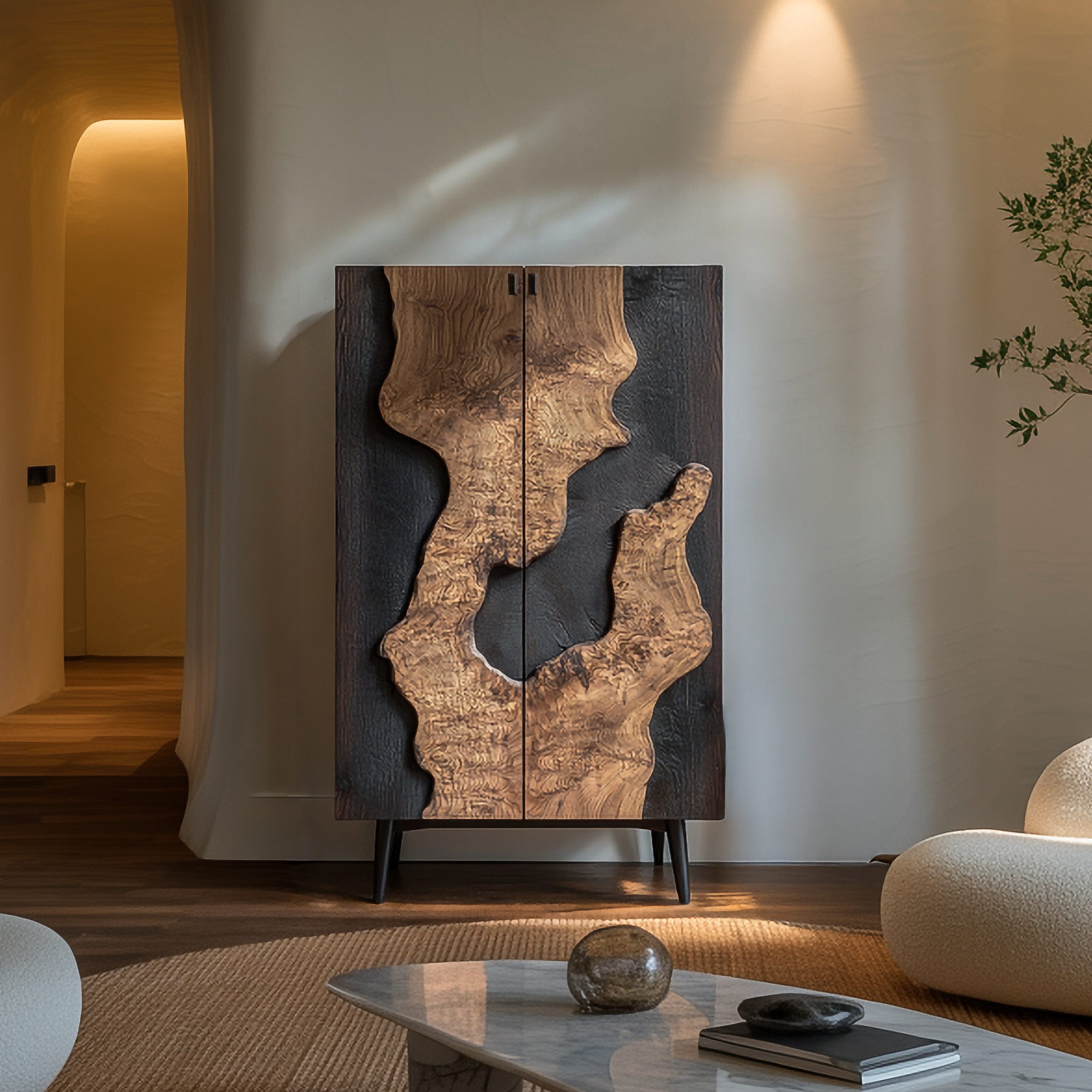 Organic Modern Display Storage Cabinet For Living Room And Hallway SINLSASC360