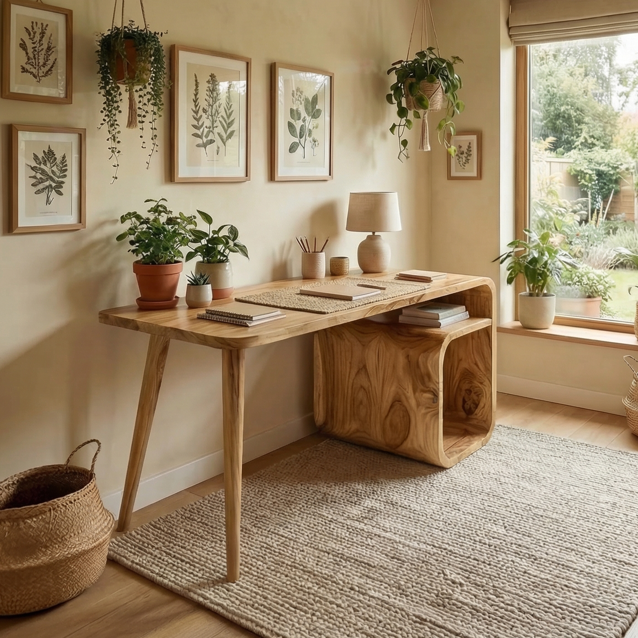 Japandi Writing Desk For Home Office And Bedroom SINLSADK093