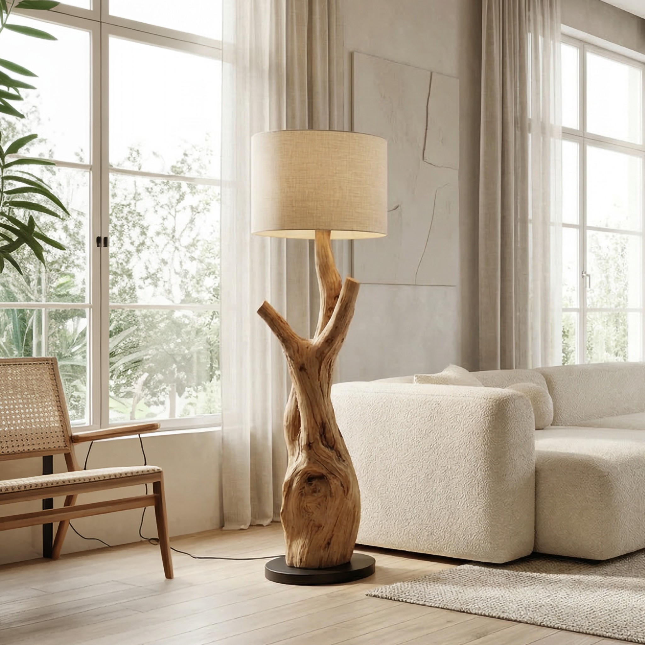 Modern Tree Branch Wooden Standing Lamp For Living Room And Corner SINLSAFLP063