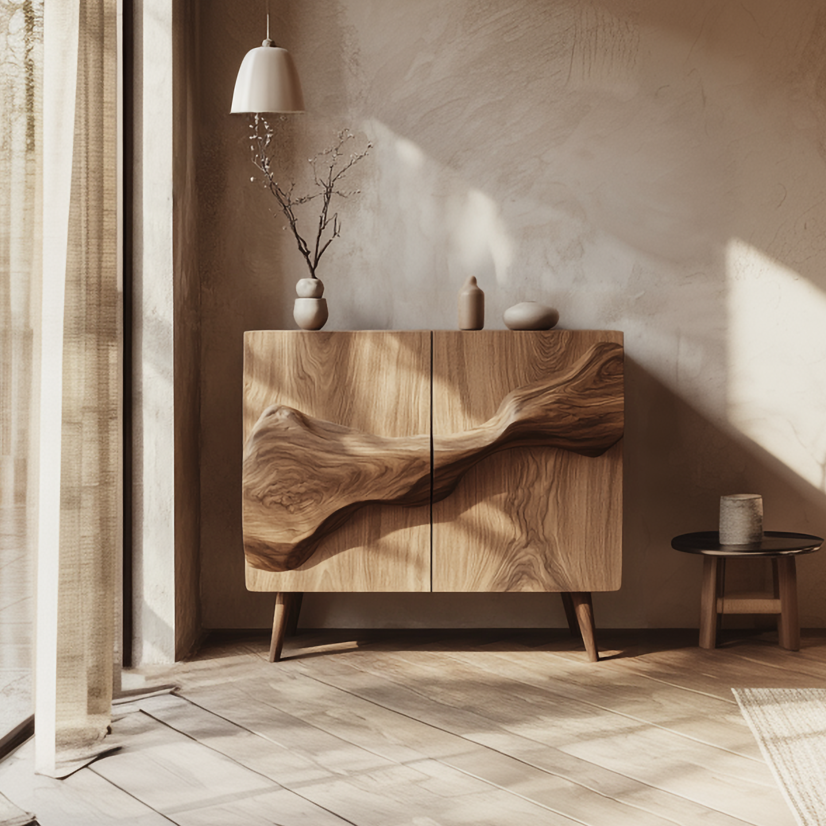 Rustic Organic Accent Cabinet Living Room And Hallway SINLSASC348