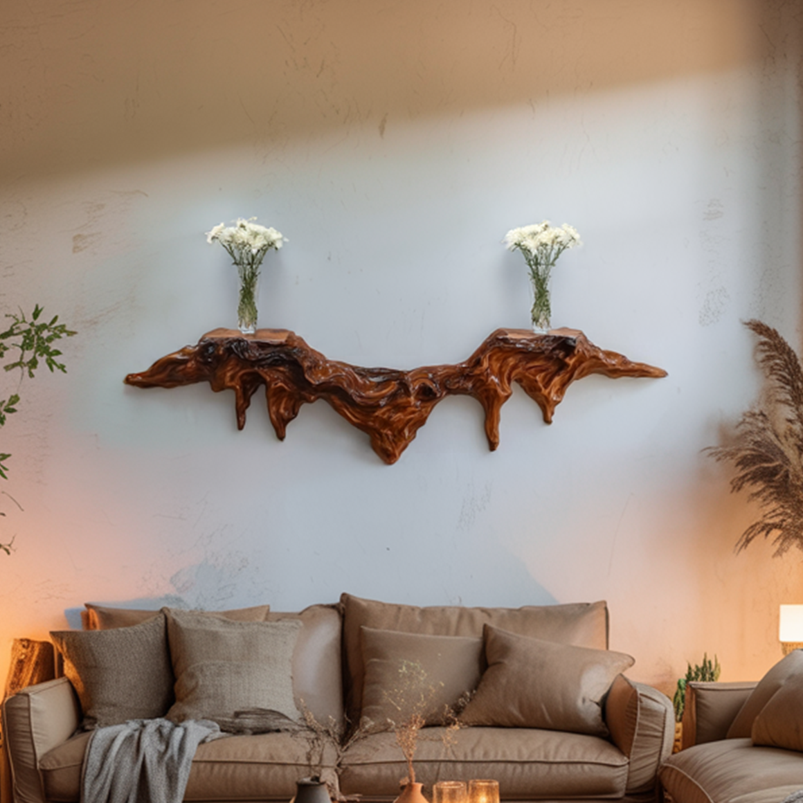 Organic Decorative Wall Shelf For Living Room And Interior Decor SINLSAFL328