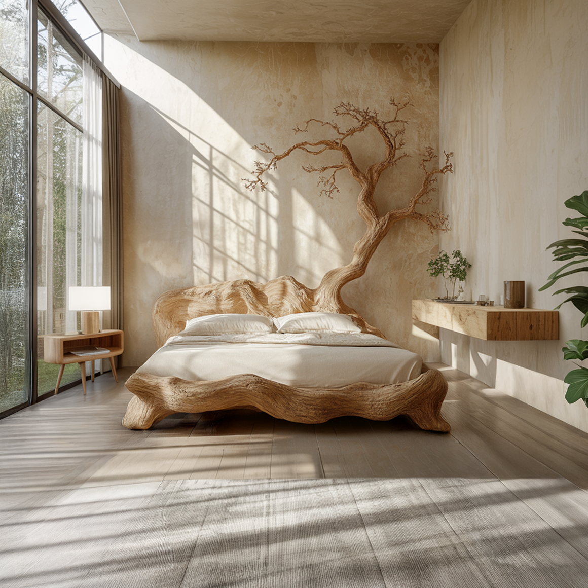 Rustic Organic Tree Branch Bed Contemporary Bedroom SINLSAWB072