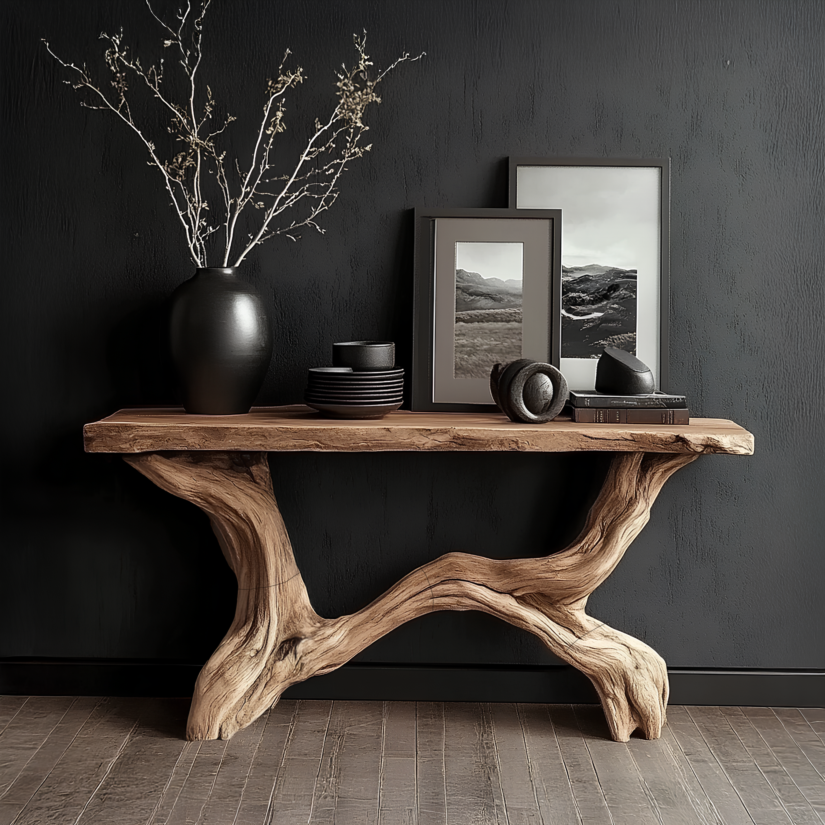 Live Edge Console Table Solid Wood Rustic Driftwood Gift SINLSACS088