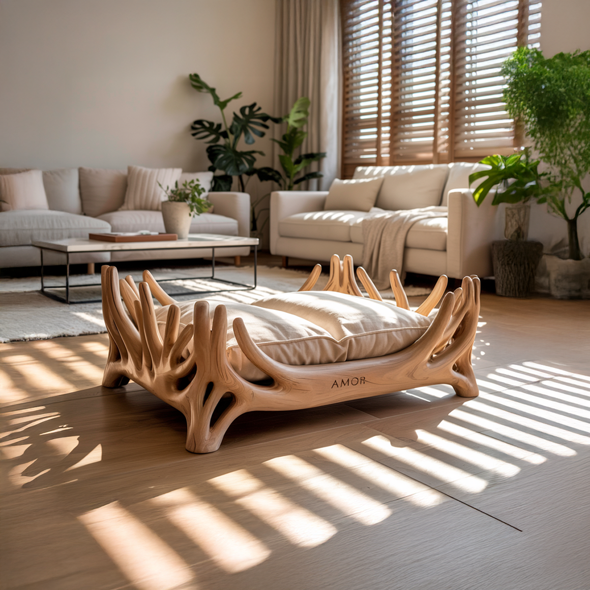 Rustic Pet Furniture Bed For Living Room And Home Space SINLSAPB006