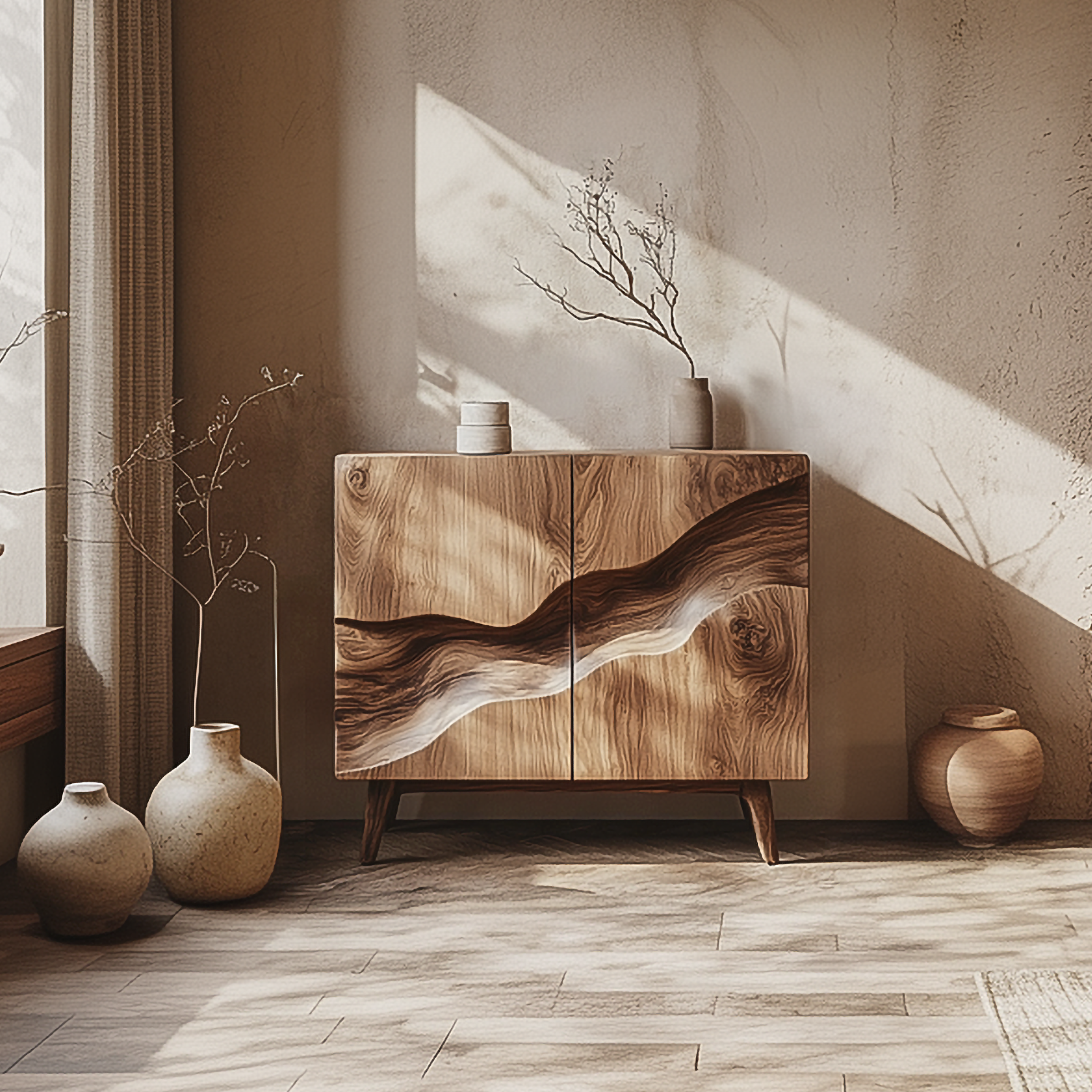 Rustic Organic Modern Storage Cabinet Living Room And Peace Room SINLSASC349