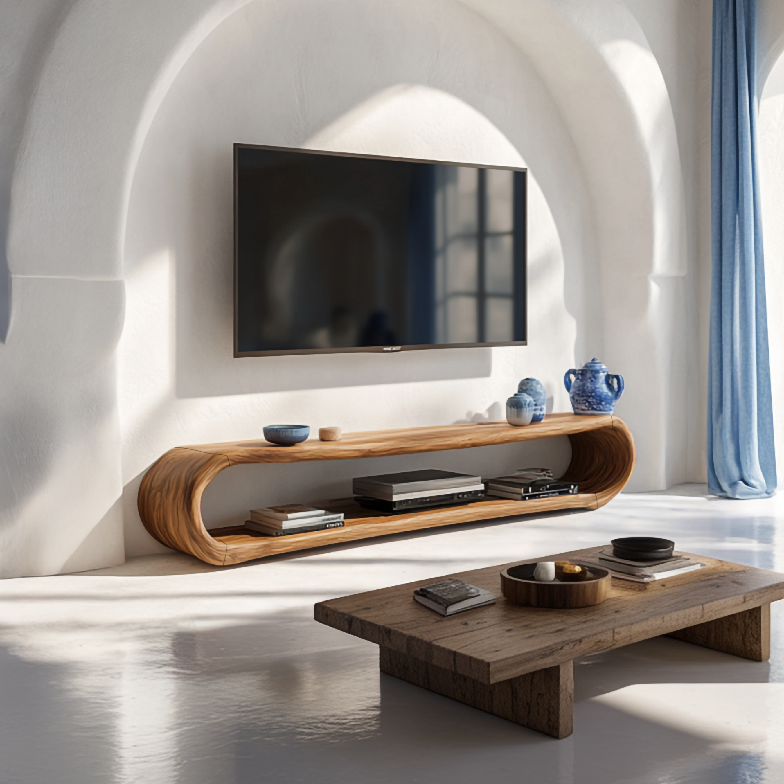 Mediterranean Organic TV Stand Living Room And Bedroom SINLSASC341