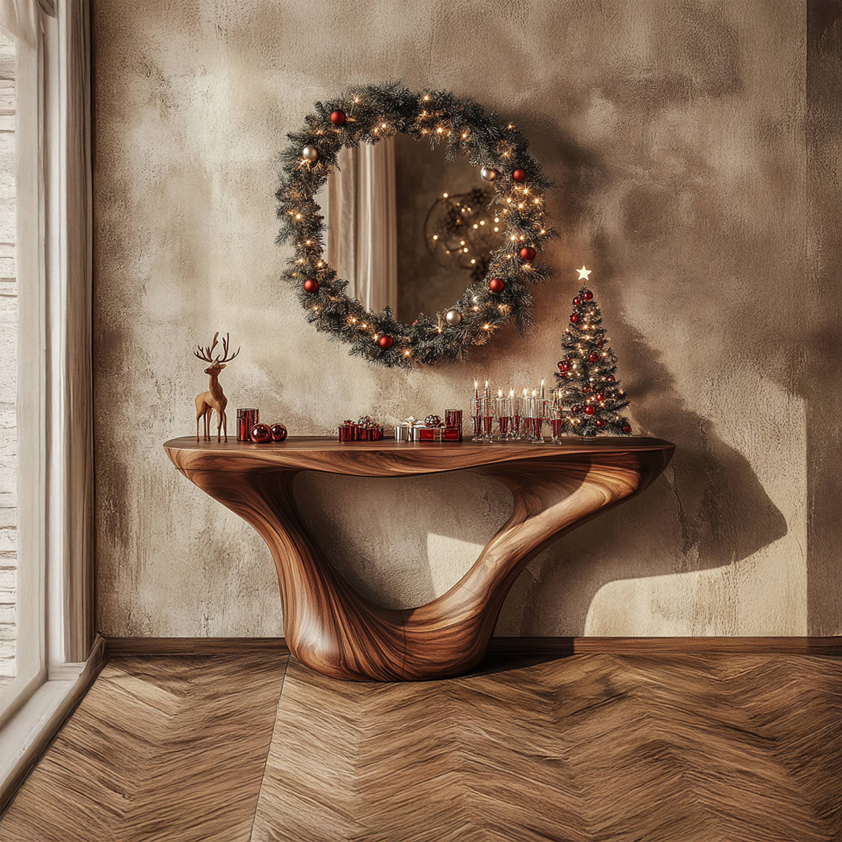 Mid Century Console Table Christmas Living Room Holiday Display SINLSACS295