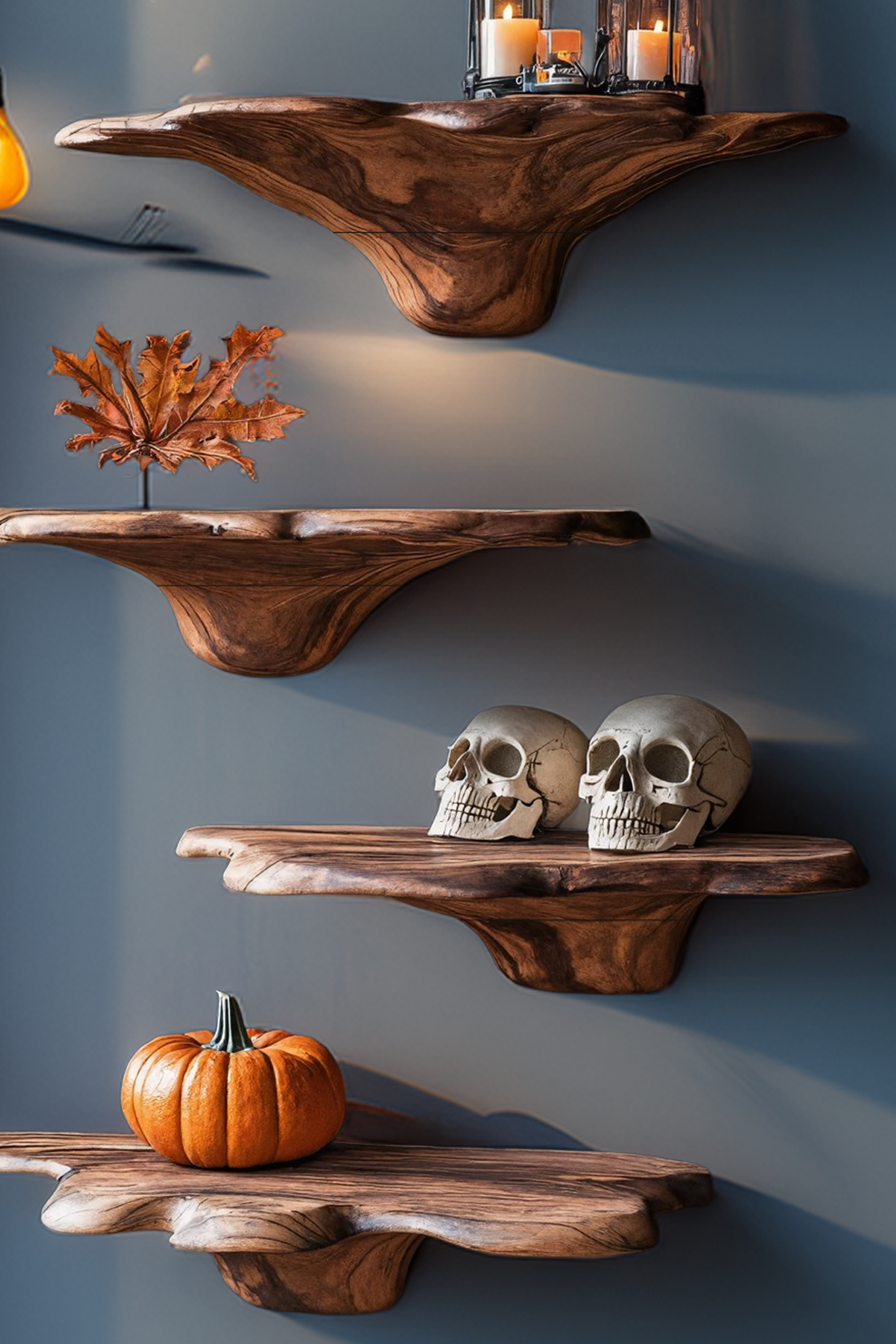 Mid Century Wooden Mushroom Shelf For Halloween Living Room SILDTTRHMR001