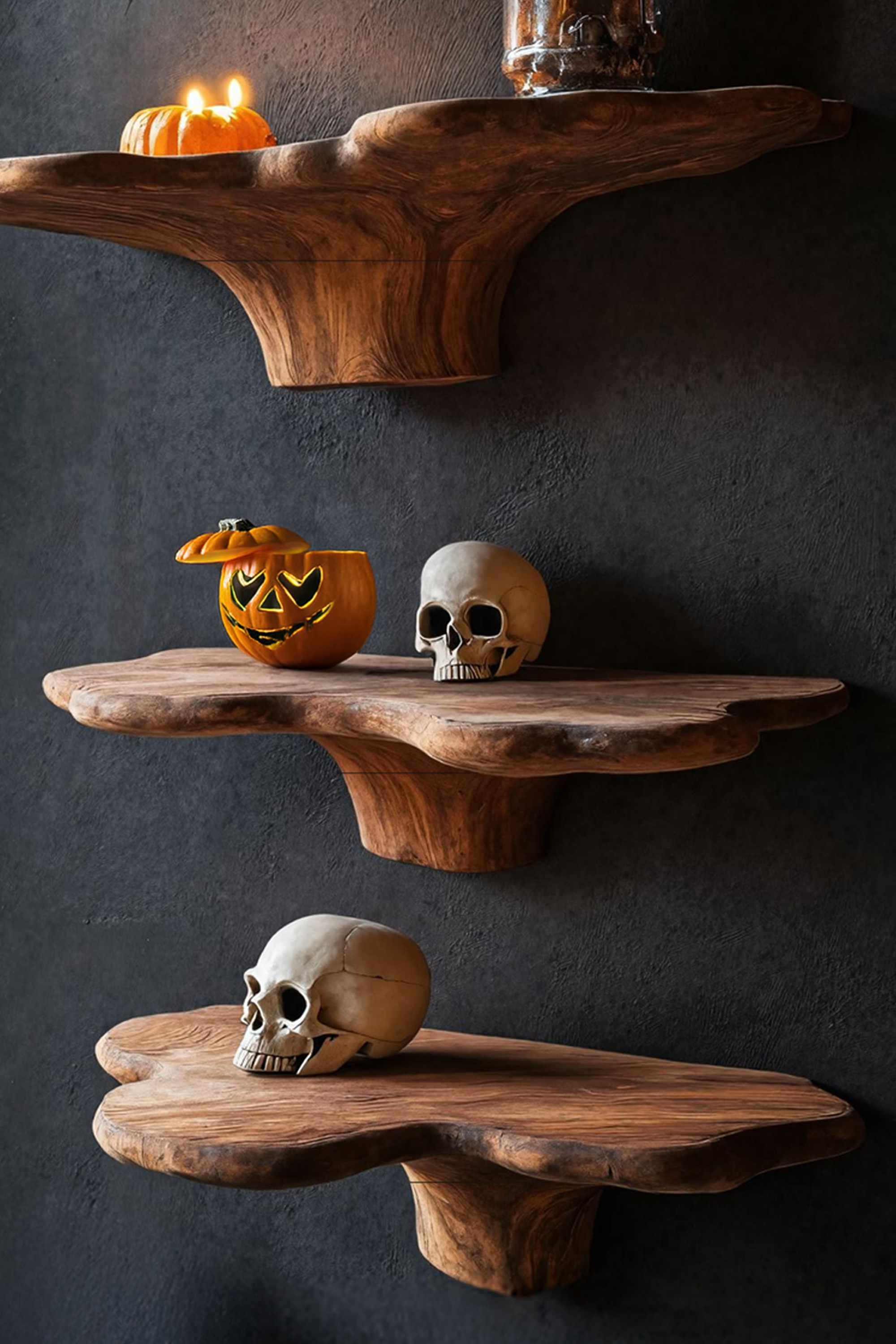 Handcrafted Live Edge Mushroom Shelf Halloween Furniture Decor SILDTTRHMR019