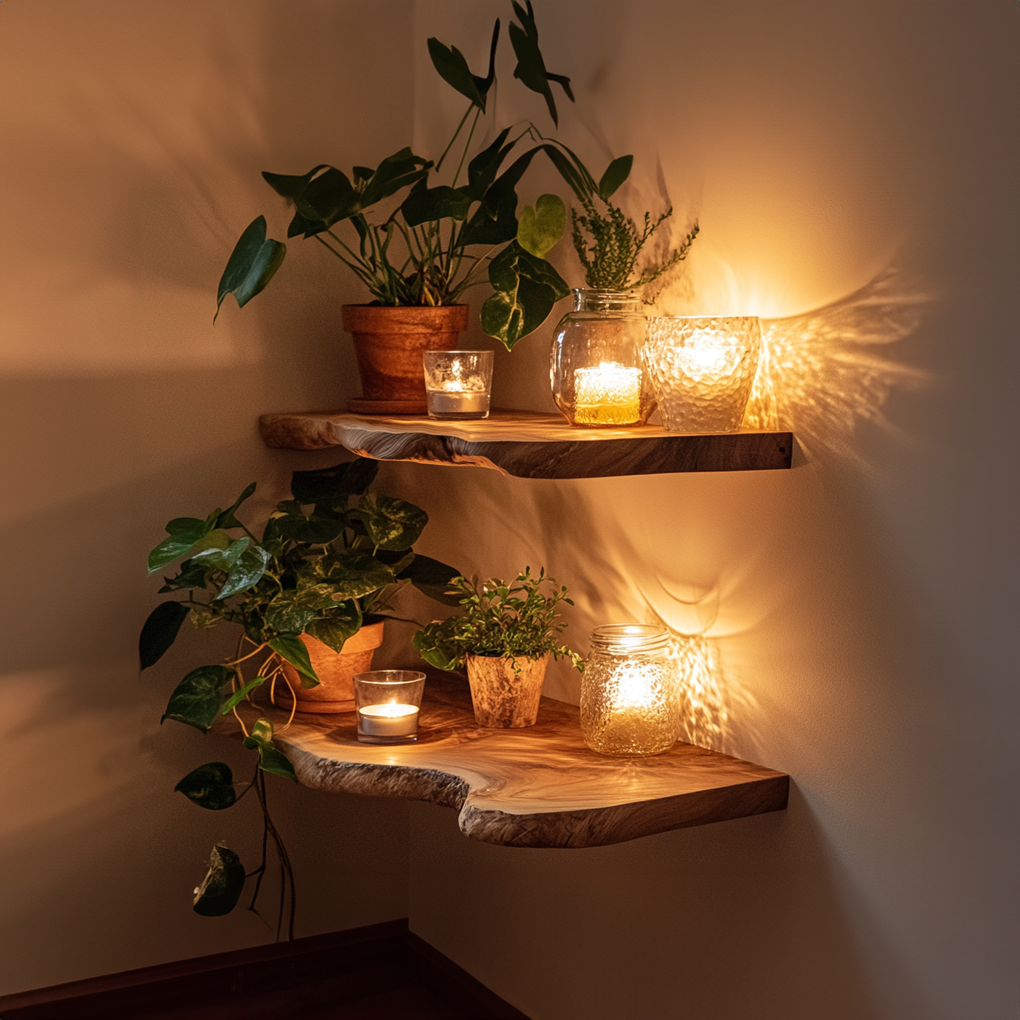 Handmade Rustic Wooden Floating Shelf SINLFL048