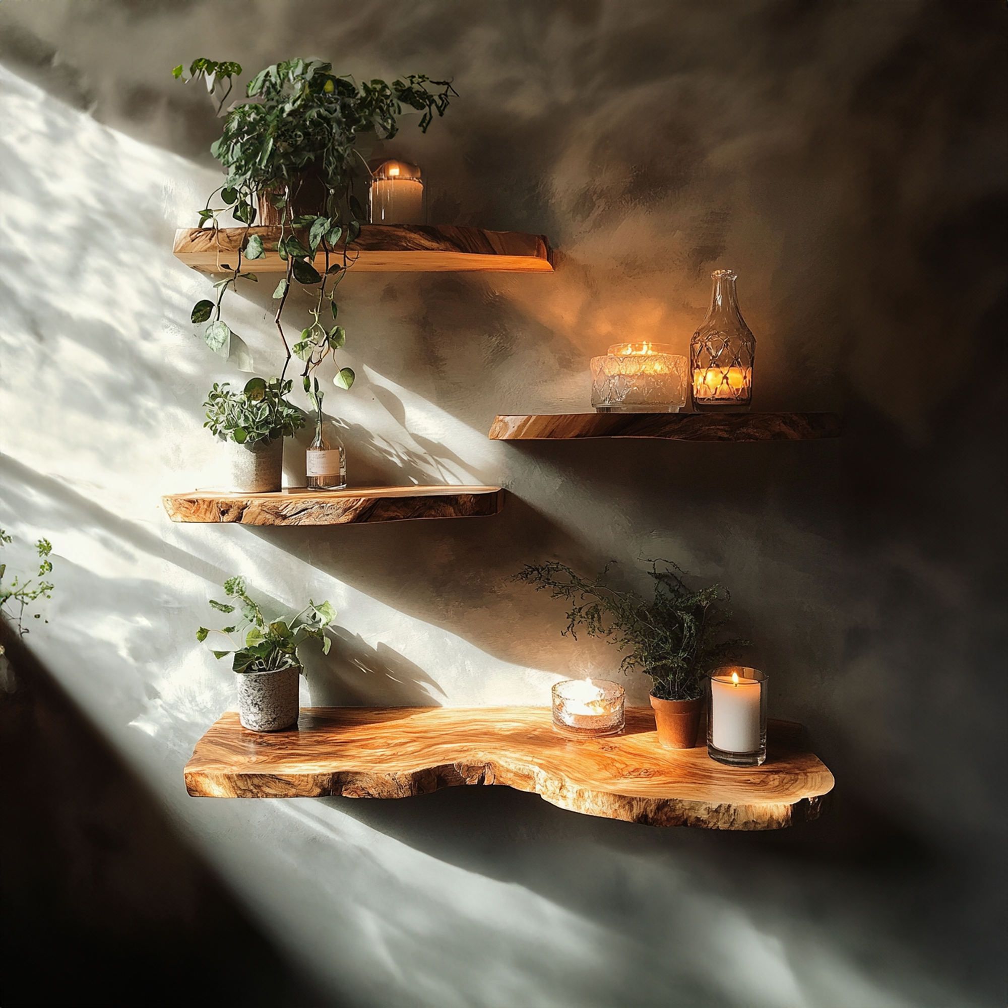 Solid Wood Floating Shelf Long Bookshelf SINLFL041