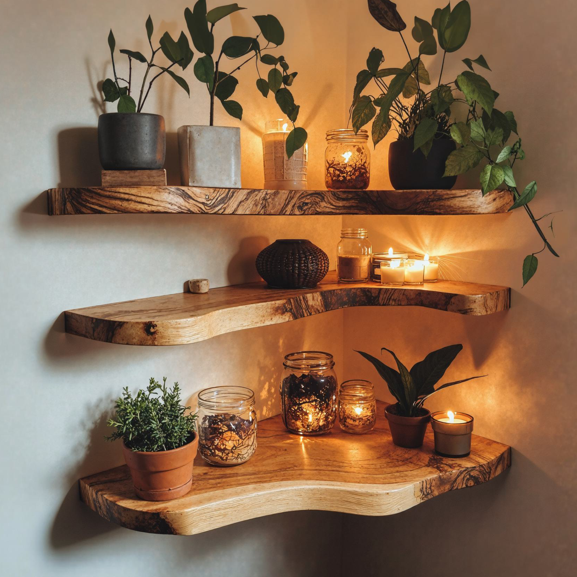 Live Edge Walnut Floating Shelves SINLFL044