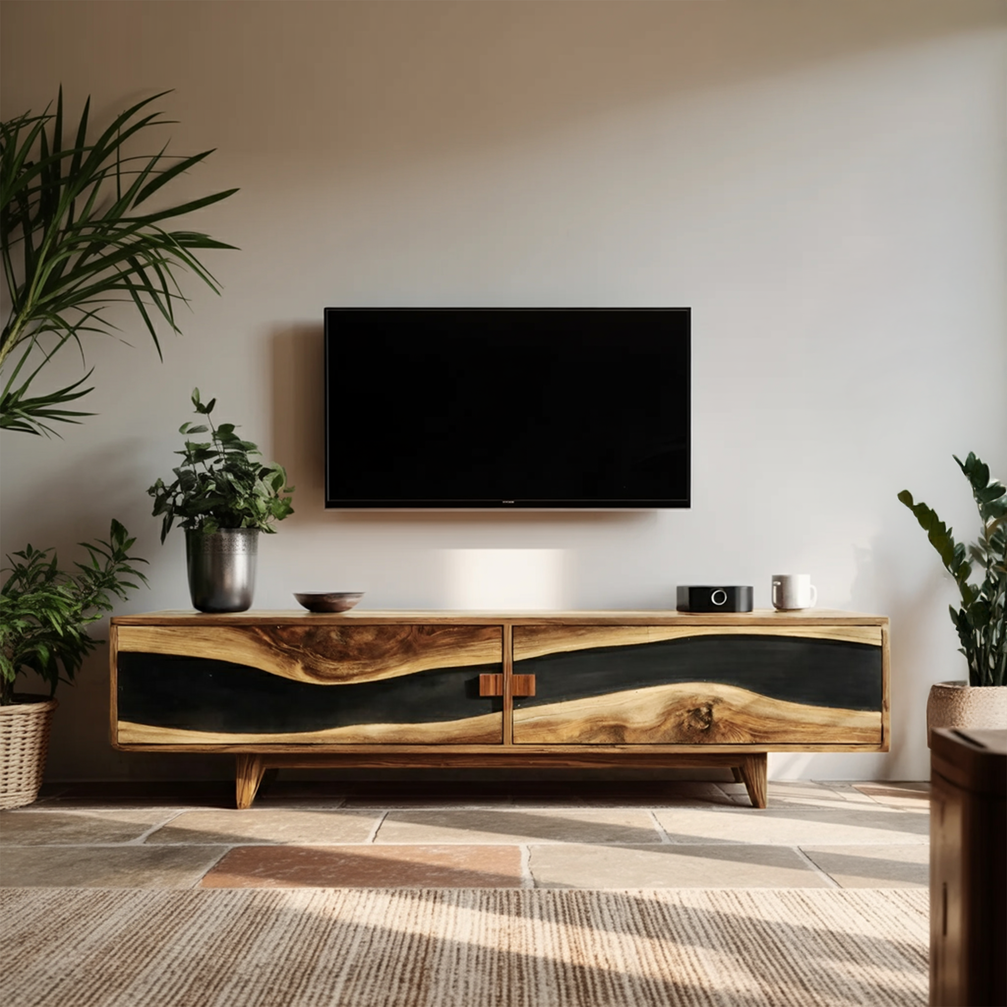 Farmhouse Wooden Entertainment Center For Decor SILDTTNTVC099