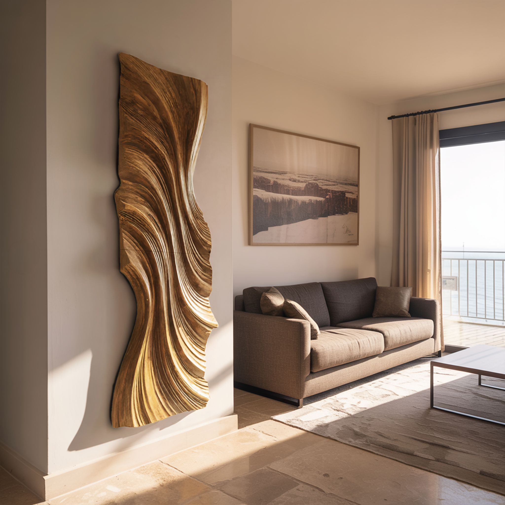 Vertical Wave Wall Art For Modern Living Room RTTHHNWA091
