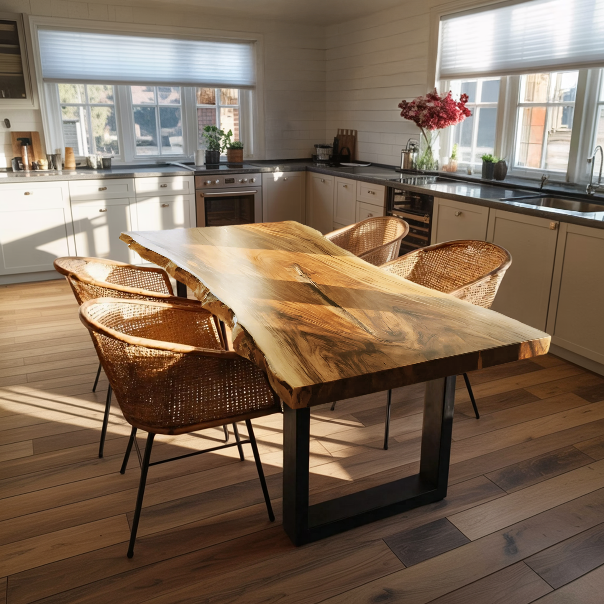 Kitchen Decor Farmhouse Live Edge Dining Table Rustic Look SILDTTRDN024
