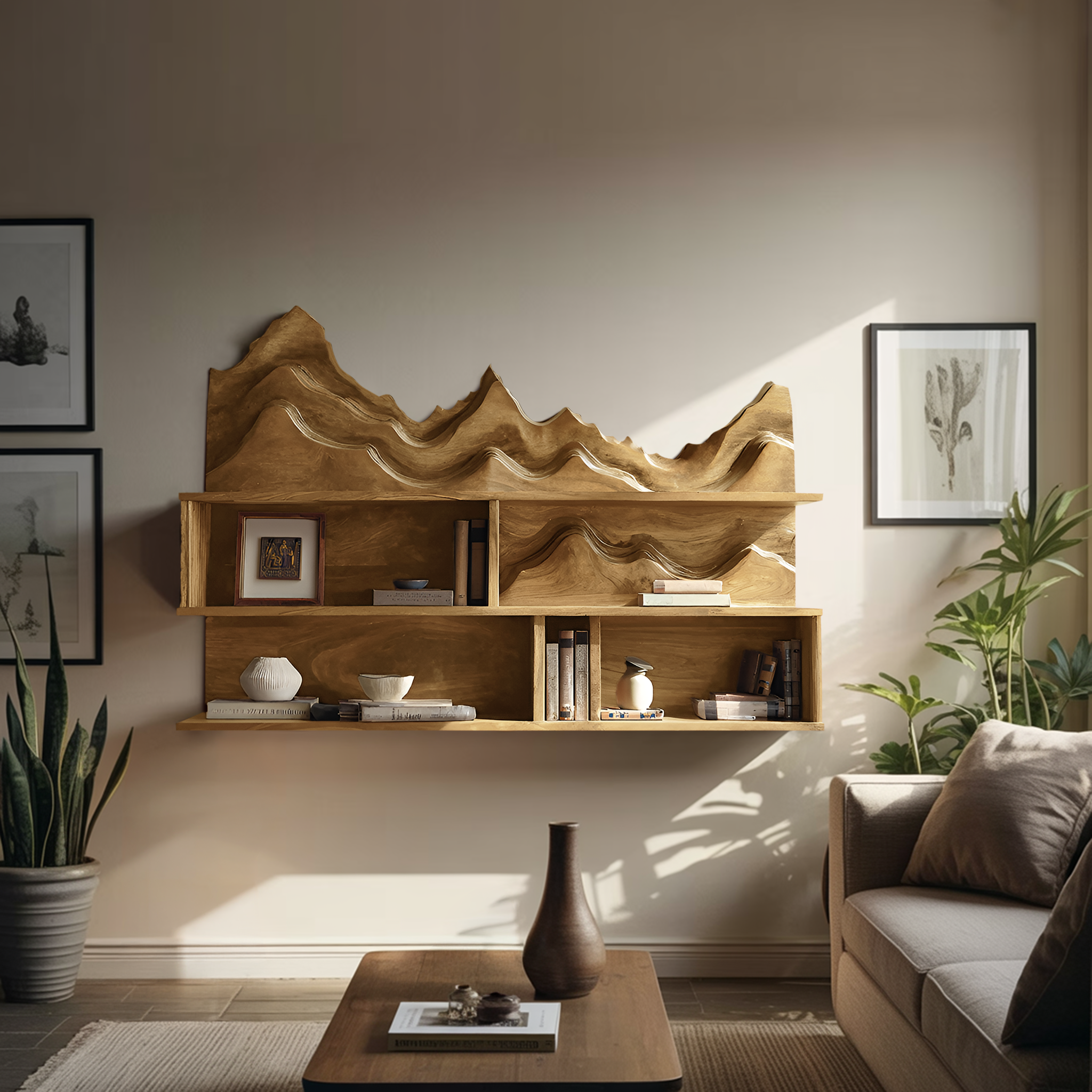 Minimalist Wooden Wall Mounted Bookshelf For Office Storage SILDTTRWMS010