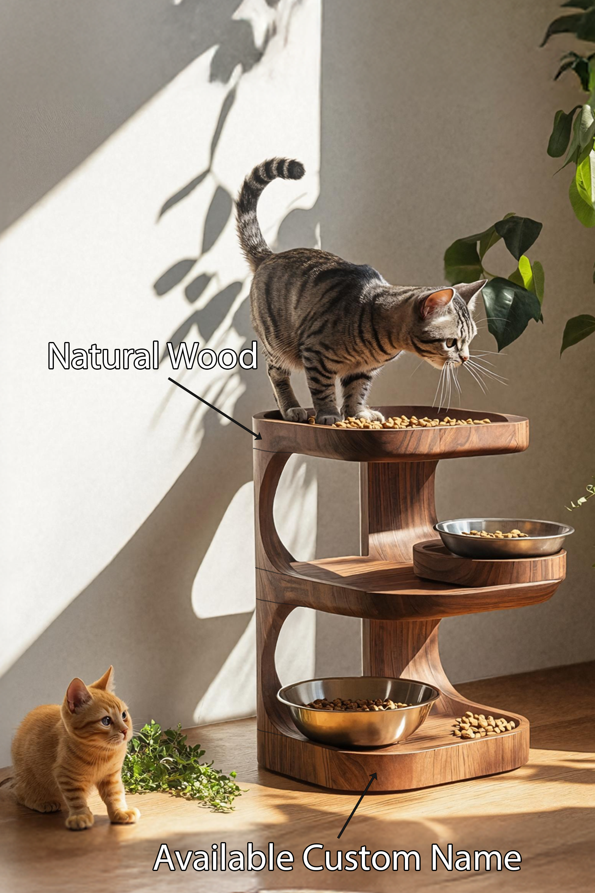 Handcrafted Dog Feeding Stand For Kitchen Design SILDTTNDBS004