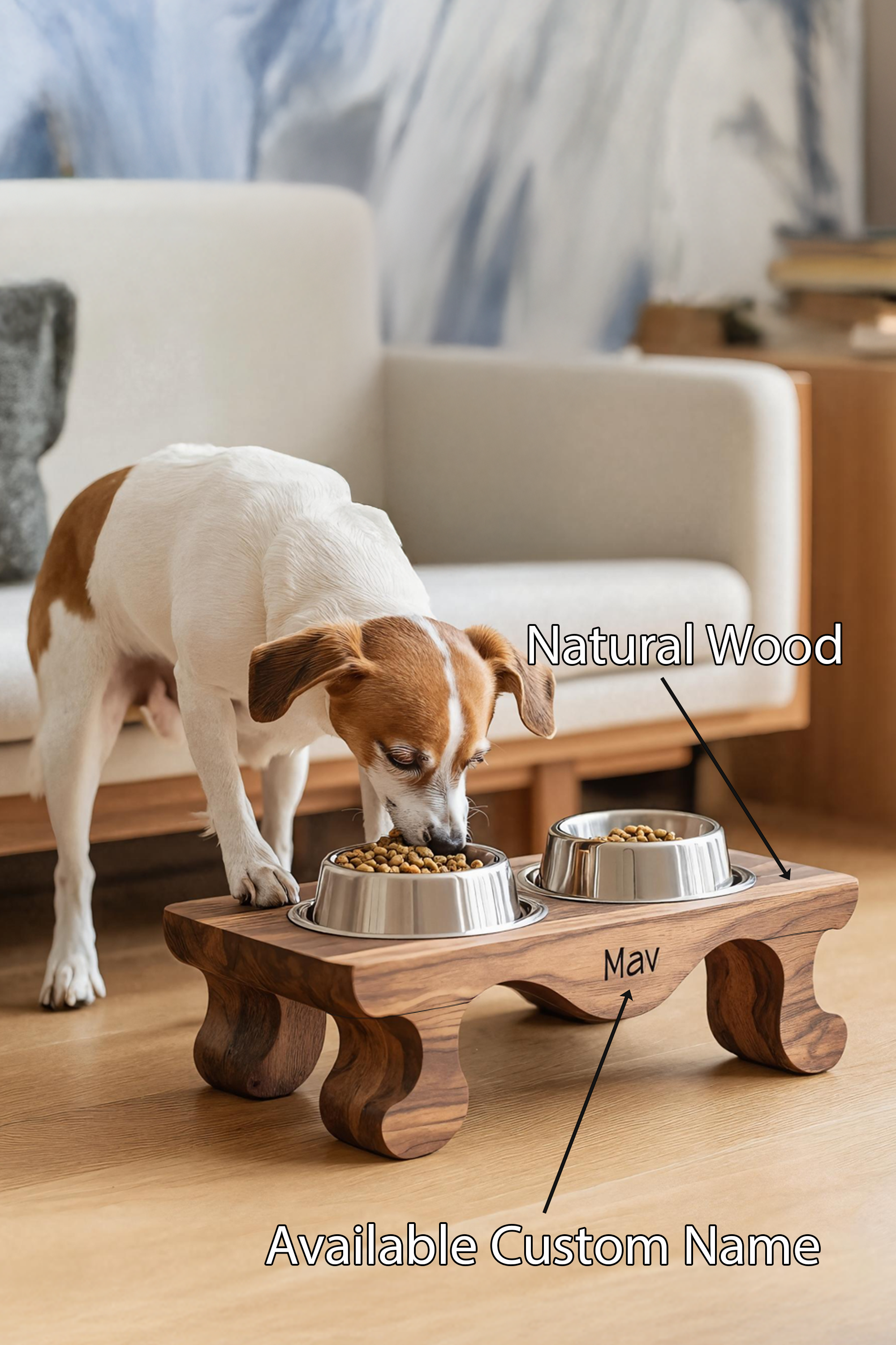 Handcrafted Feeding Stand For Dog Kitchen Corner SILDTTNDBS010