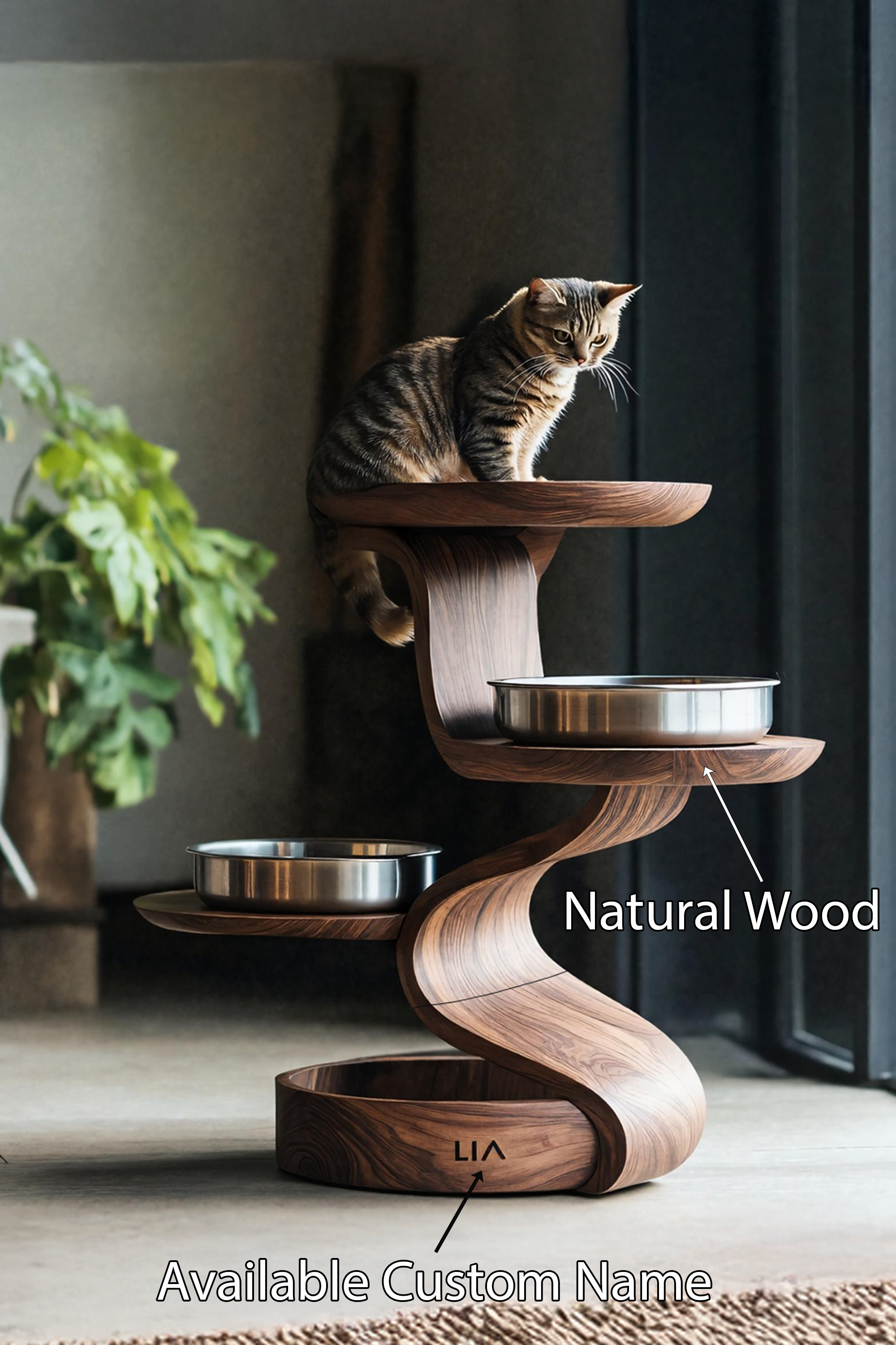Handmade Feeding Station For Dogs In Kitchen Decor SILDTTNDBS015