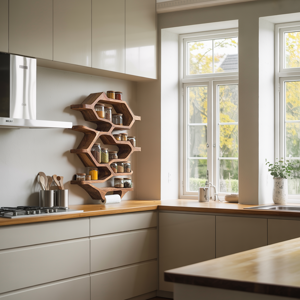 Handcrafted Wooden Rack For Kitchen Spice Organization SILDTTRSRS016