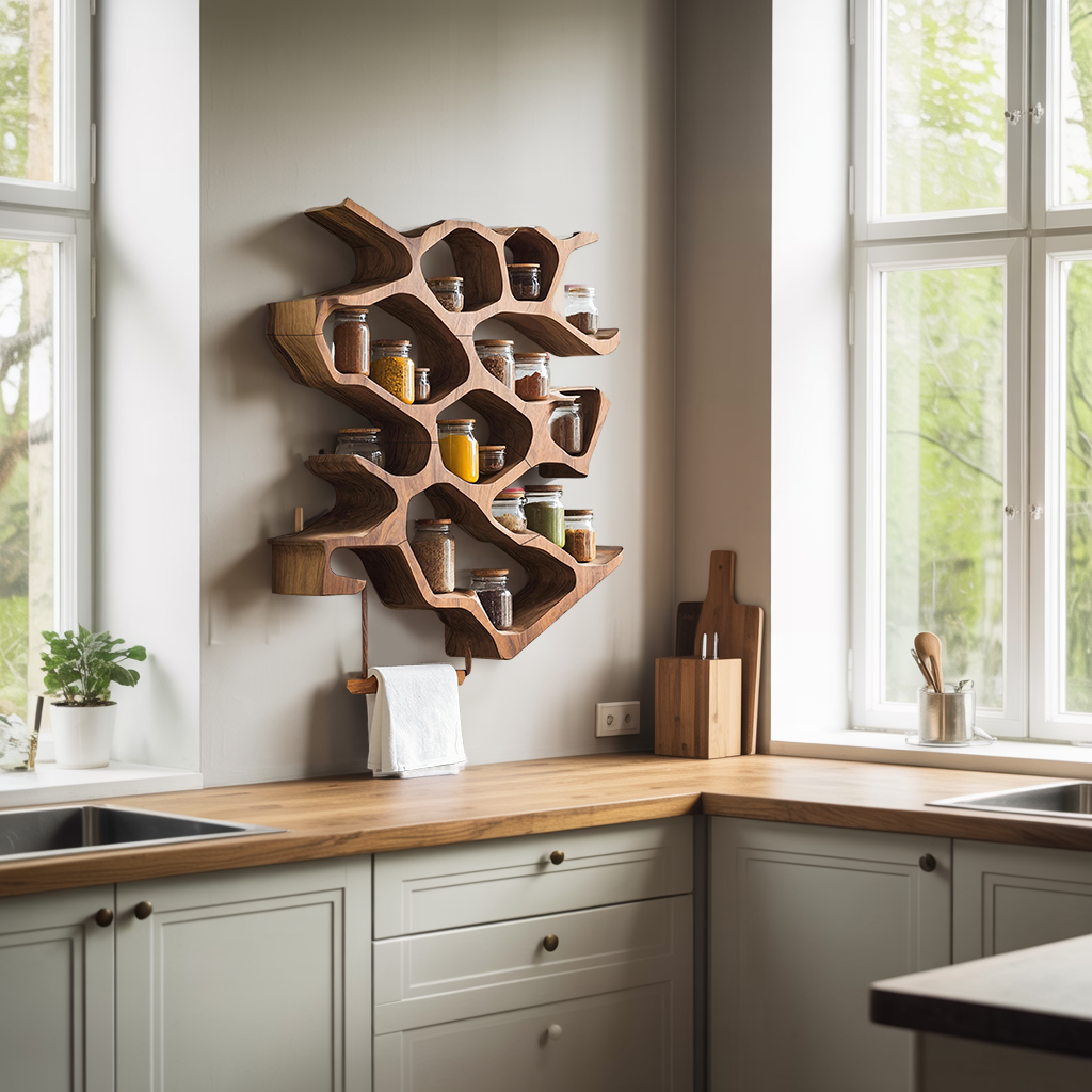Rustic Entryway Design With Handcrafted Spice Cabinet SILDTTRSRS012