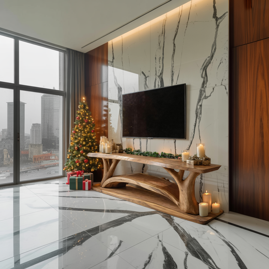 Farmhouse Solid Wood TV Console For Christmas Furniture Design SILDTTRCTV038