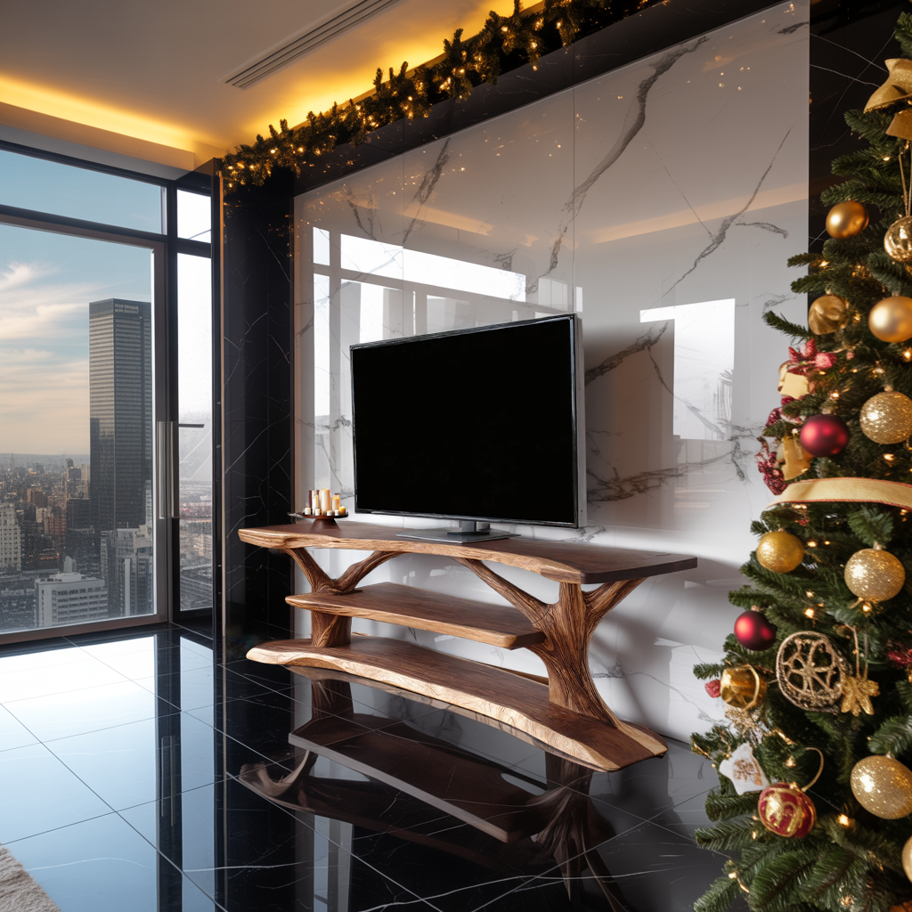 Modern Solid Wood TV Console For Festive Christmas Furniture SILDTTRCTV044
