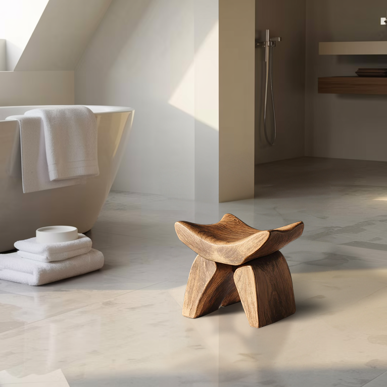 Handcrafted Shower Bench For Spa-Style Bathroom Decor SILDTTRSB009