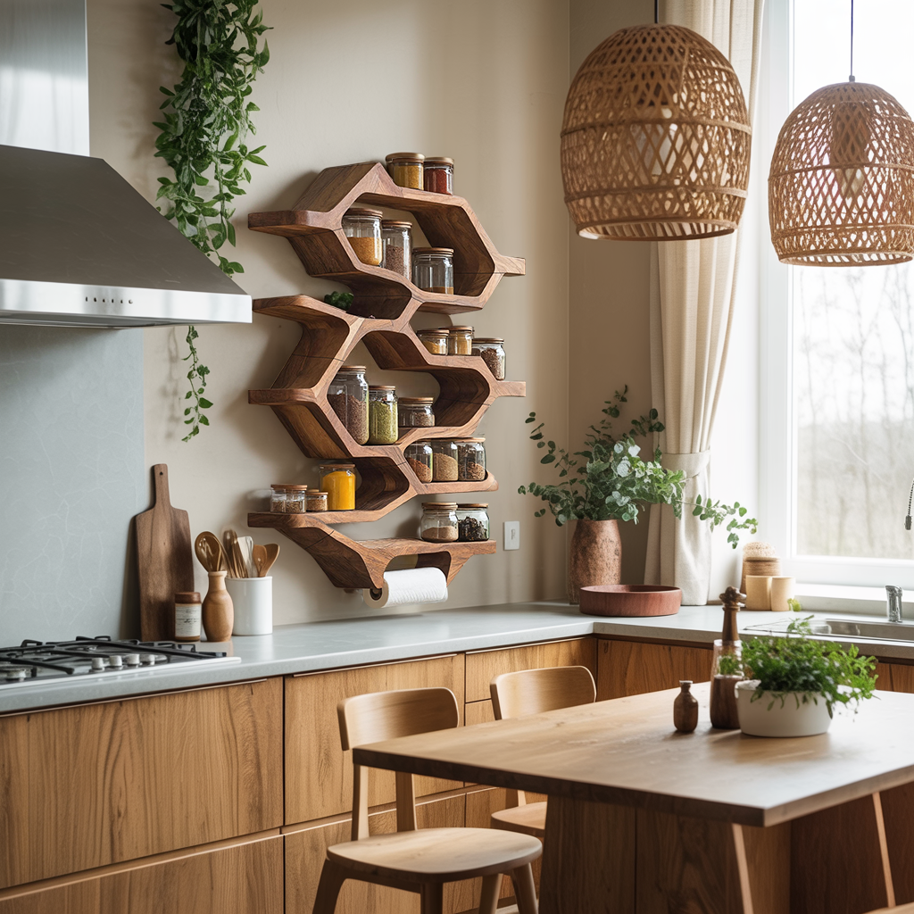 Handcrafted Wooden Rack For Kitchen Spice Organization SILDTTRSRS016