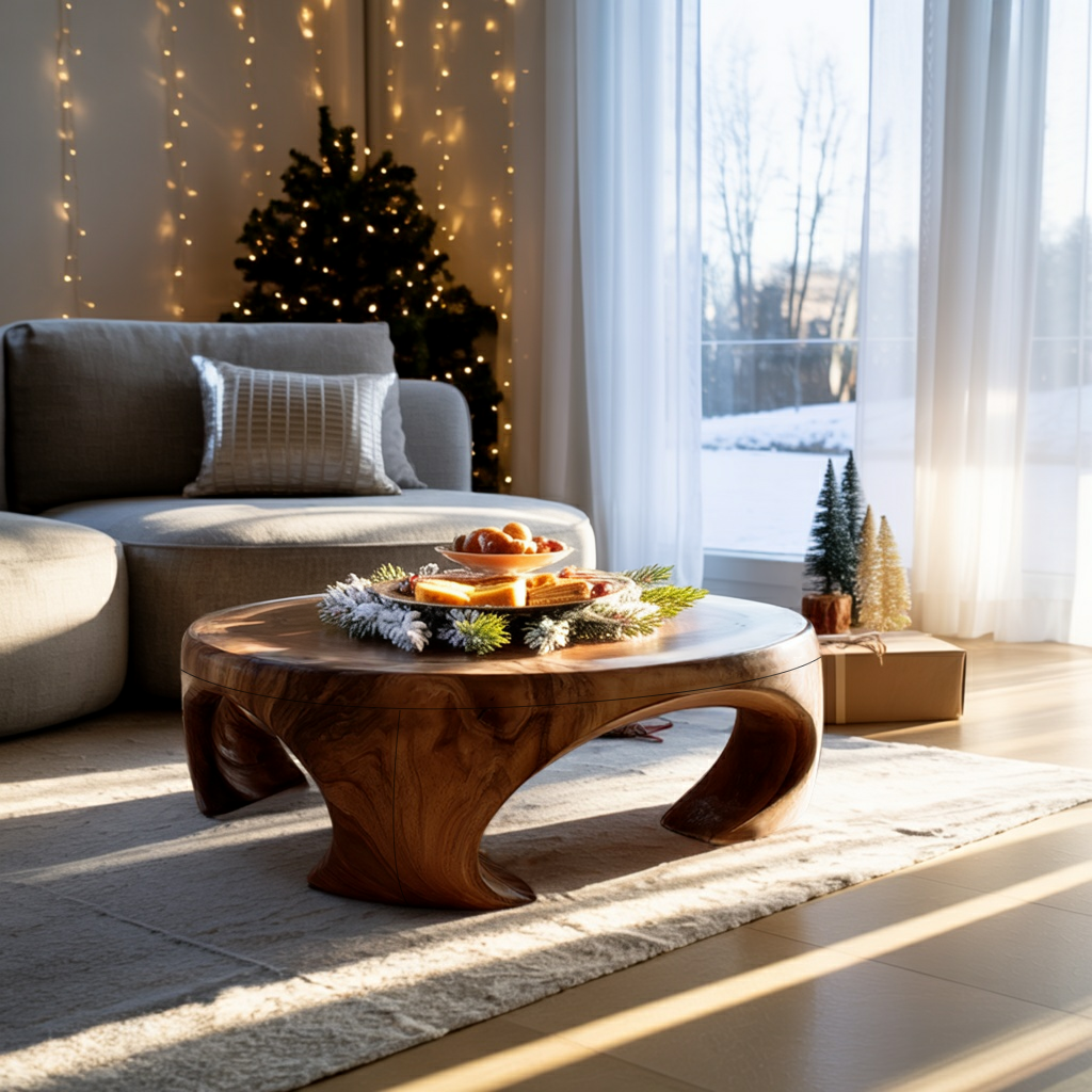 Farmhouse Wooden Coffee Table For Living Room Holiday Decoration SILDTTRCFC003