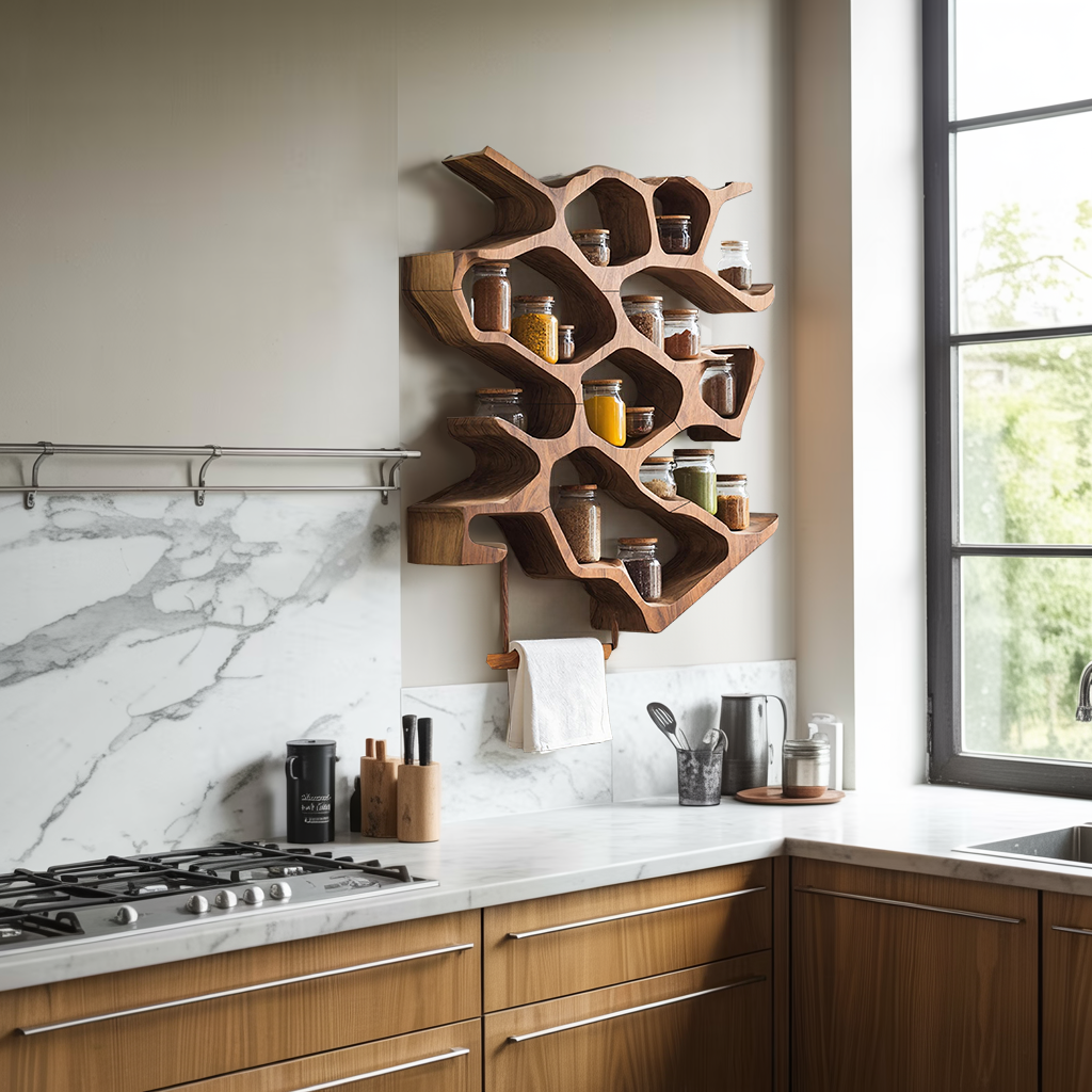 Rustic Entryway Design With Handcrafted Spice Cabinet SILDTTRSRS012