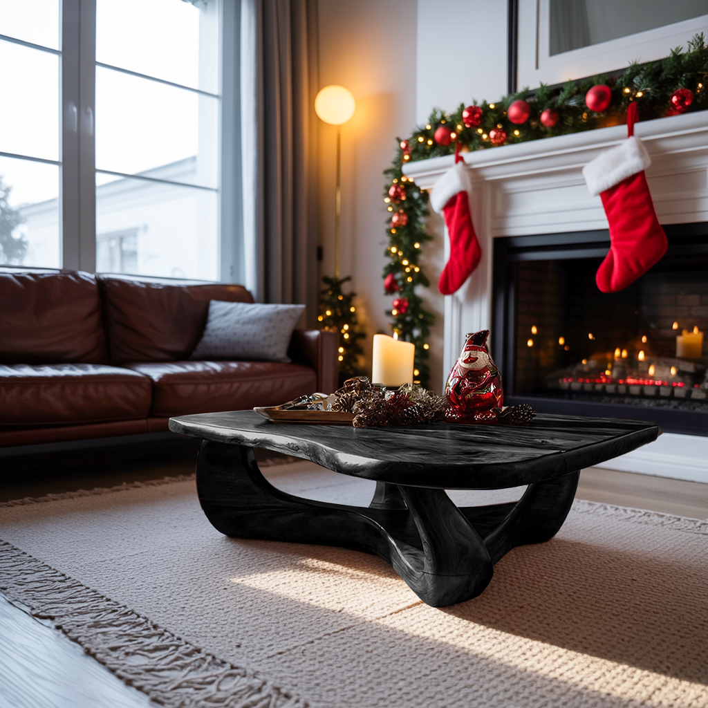 Rustic Wooden Live Edge Coffee Table For Holiday Home Furniture SILDTTRCCF017