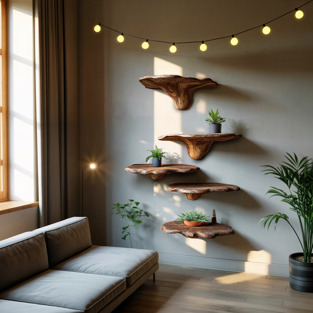 Modern Wooden Mushroom Shelf Furniture Decor For Home SILDTTRMR004