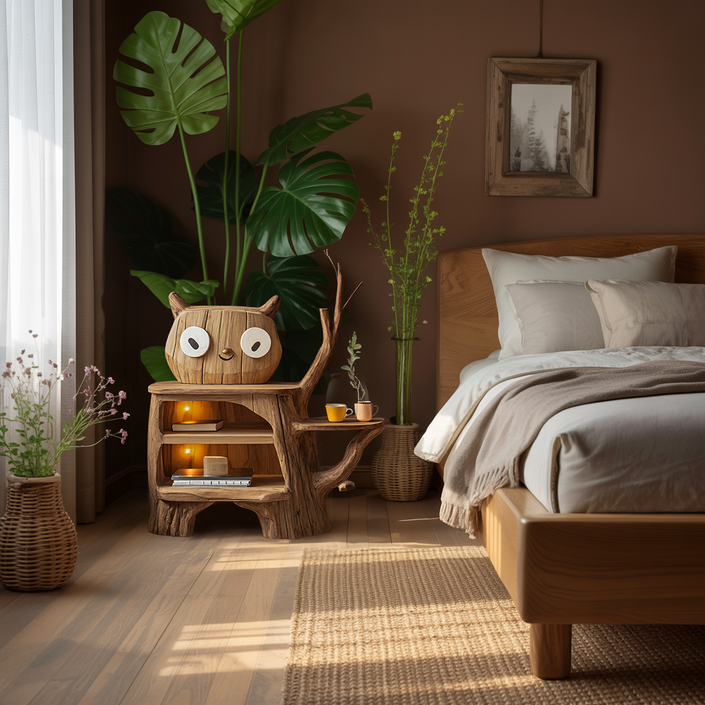Farmhouse Wood Side Table For Cozy Bedroom Corners SILDTTRNS006
