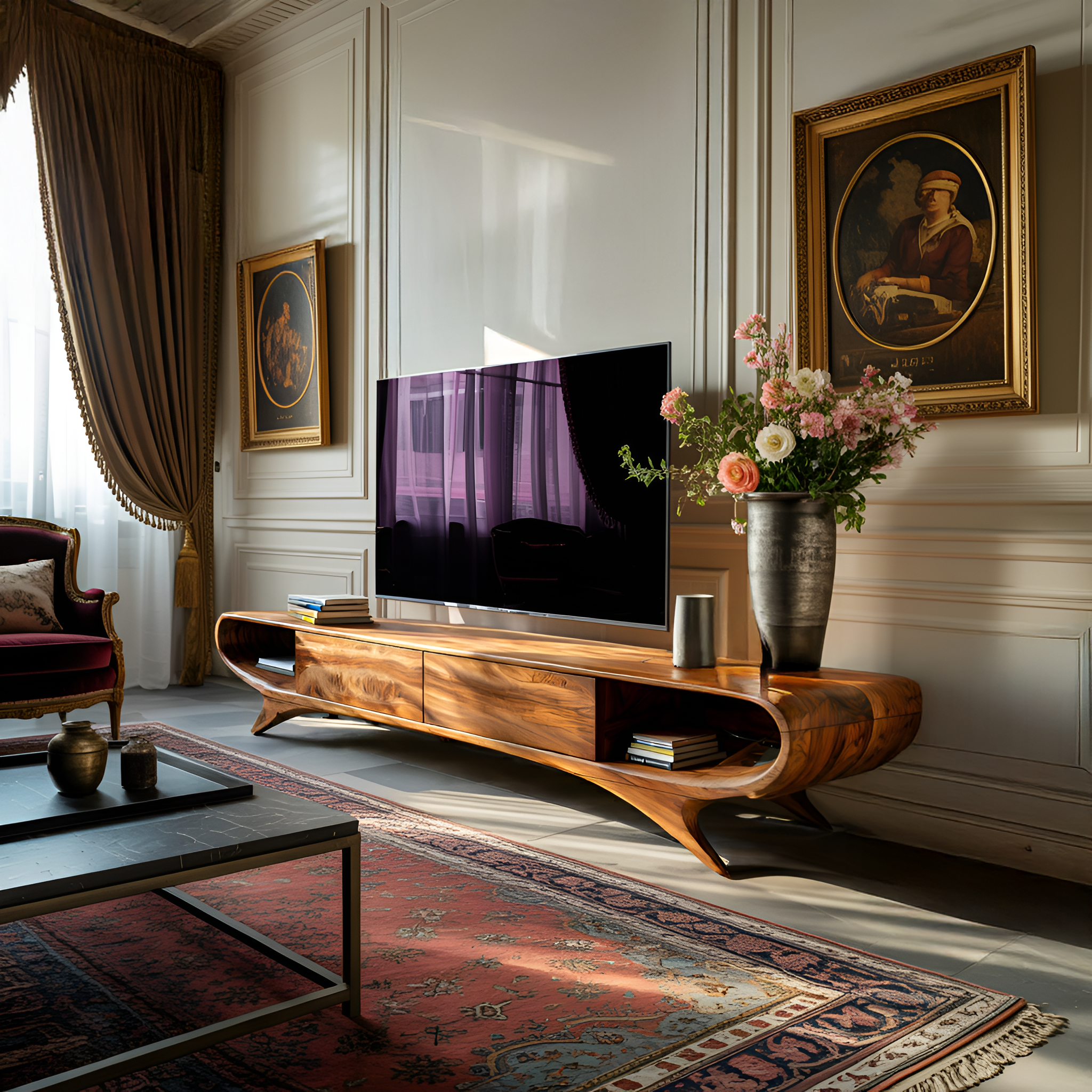 Minimalist TV Cabinet With Hidden Drawers For Living Room RTTHTTTVC067