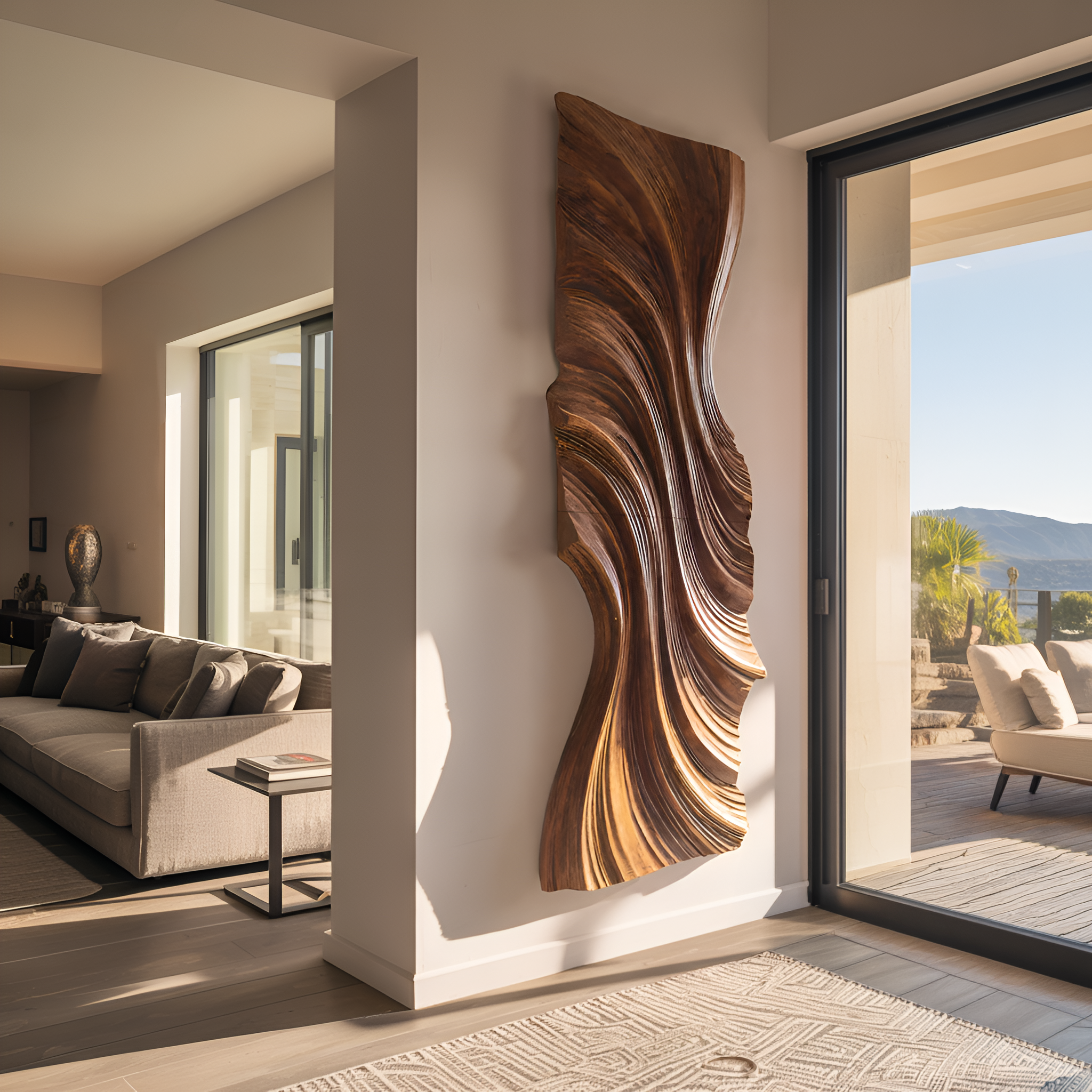 Vertical Wave Wall Art For Modern Living Room RTTHHNWA091