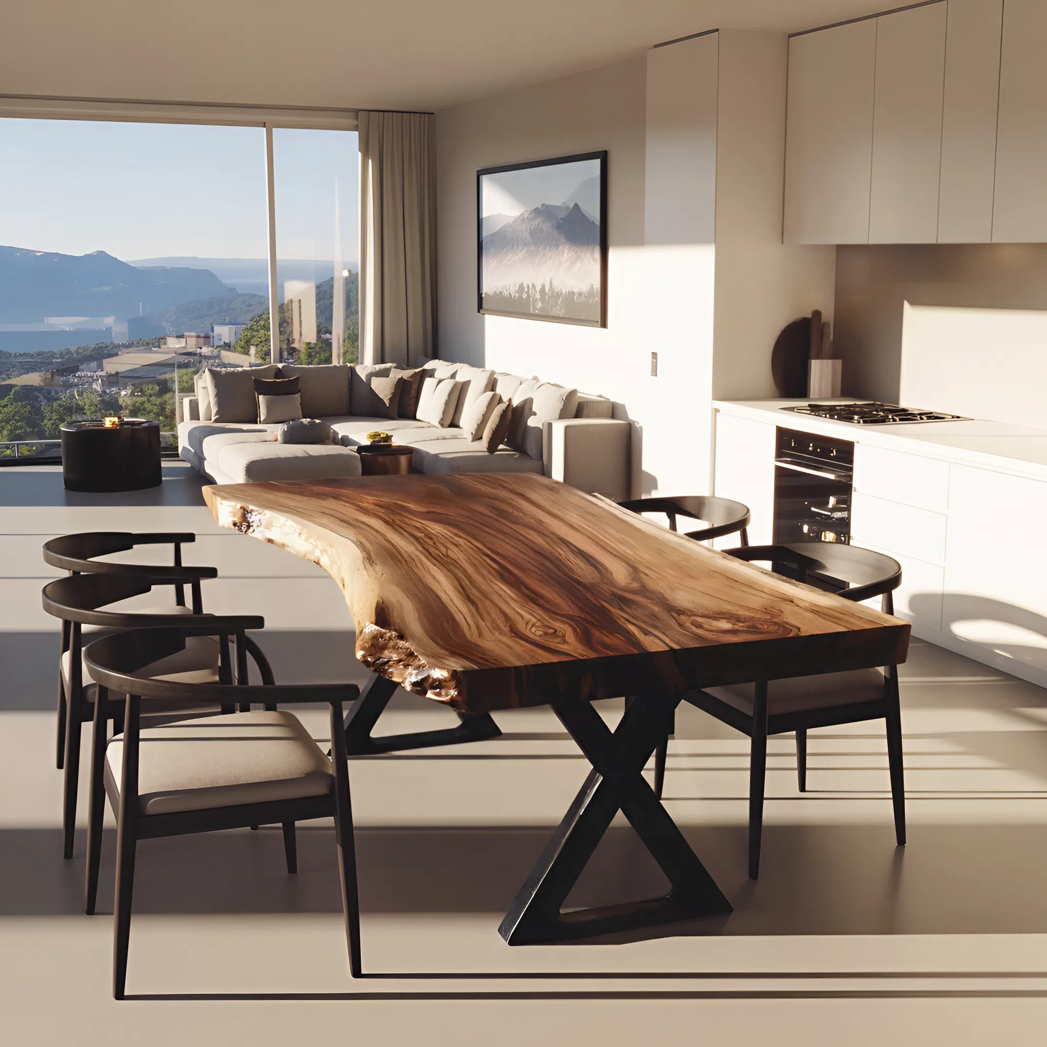 Kitchen Decor Modern Solid Wood Dining Table Minimal Legs SILDTTRDN023