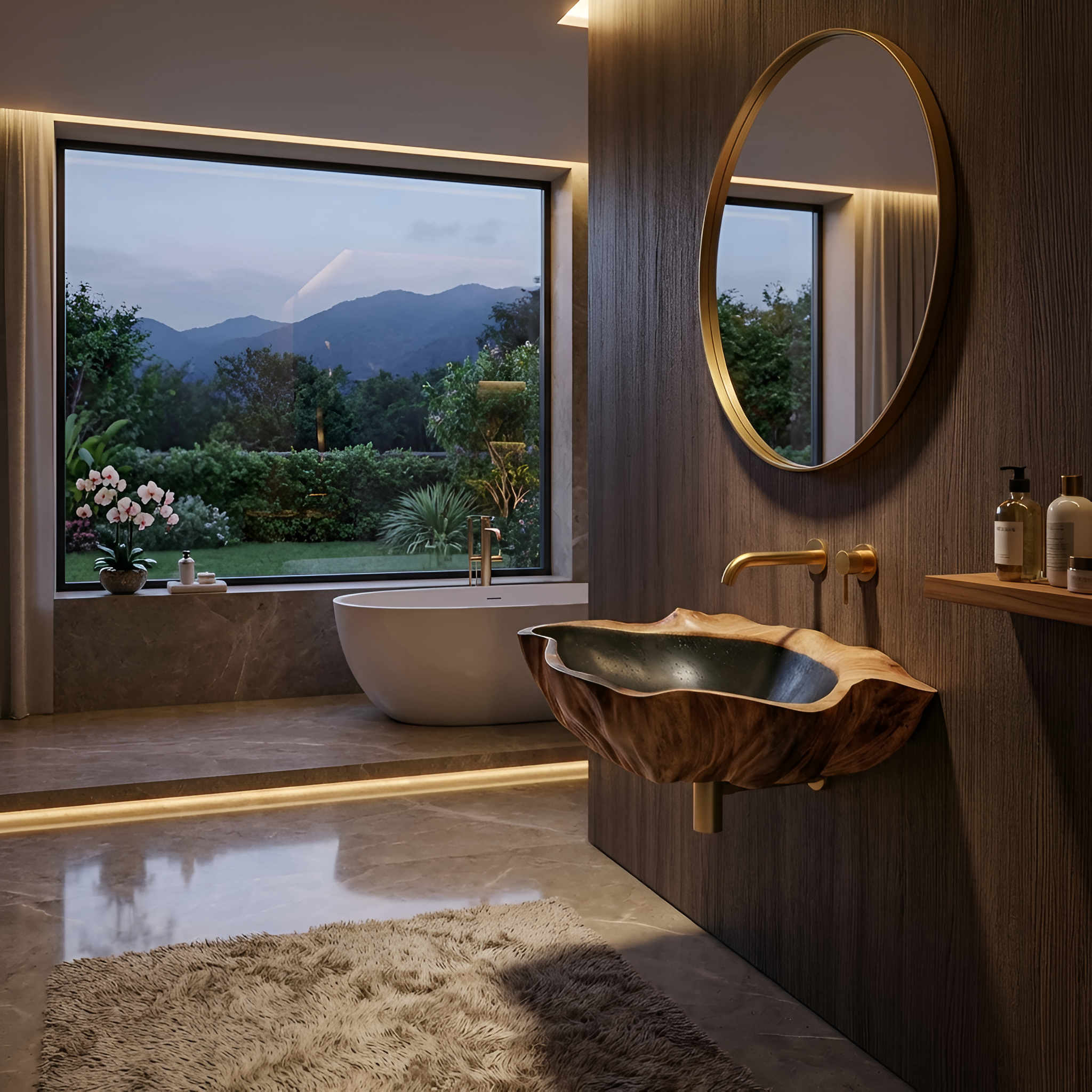 Modern Wall Mounted Wooden Bathroom Sink For Sleek Bathroom Furniture SILDTTNVS080